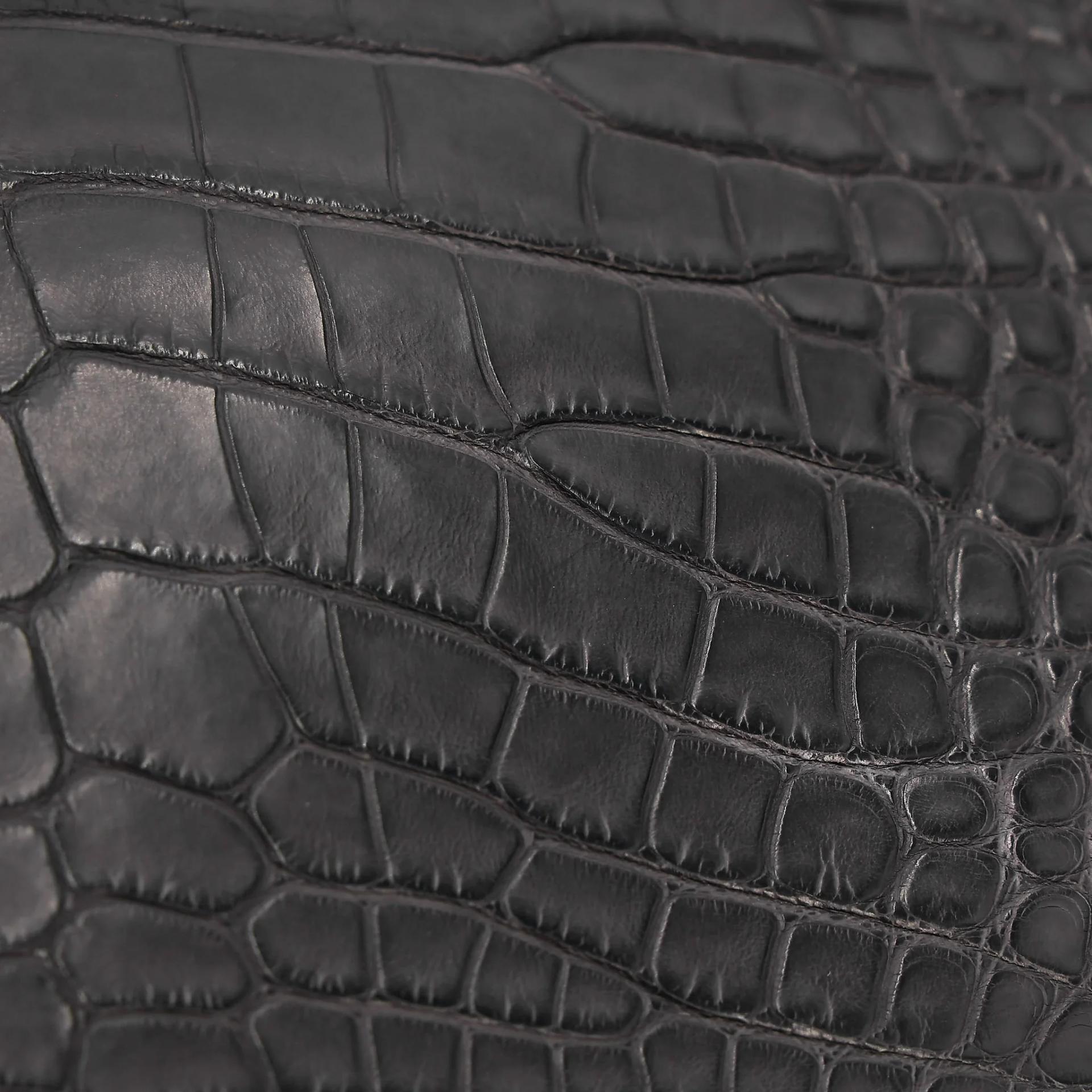 Excellent ( Rank SA ) HERMÈS Birkin 30 Graphite (88) Matte Alligator Gold hardware A (2017) - 13