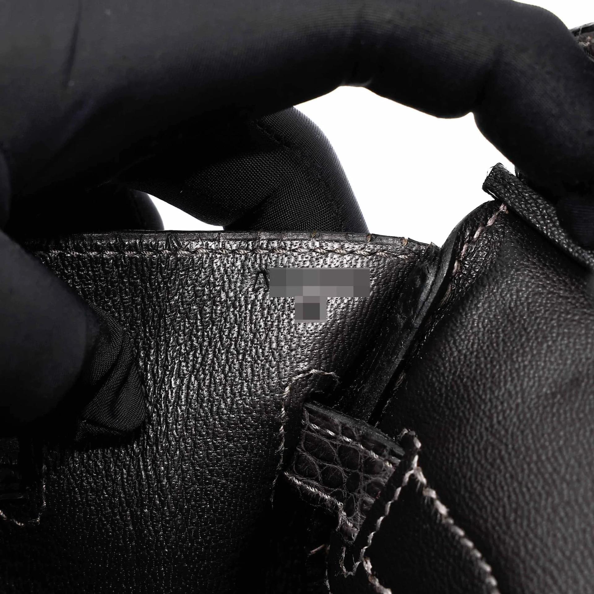Excellent ( Rank SA ) HERMÈS Birkin 30 Graphite (88) Matte Alligator Gold hardware A (2017) - 25