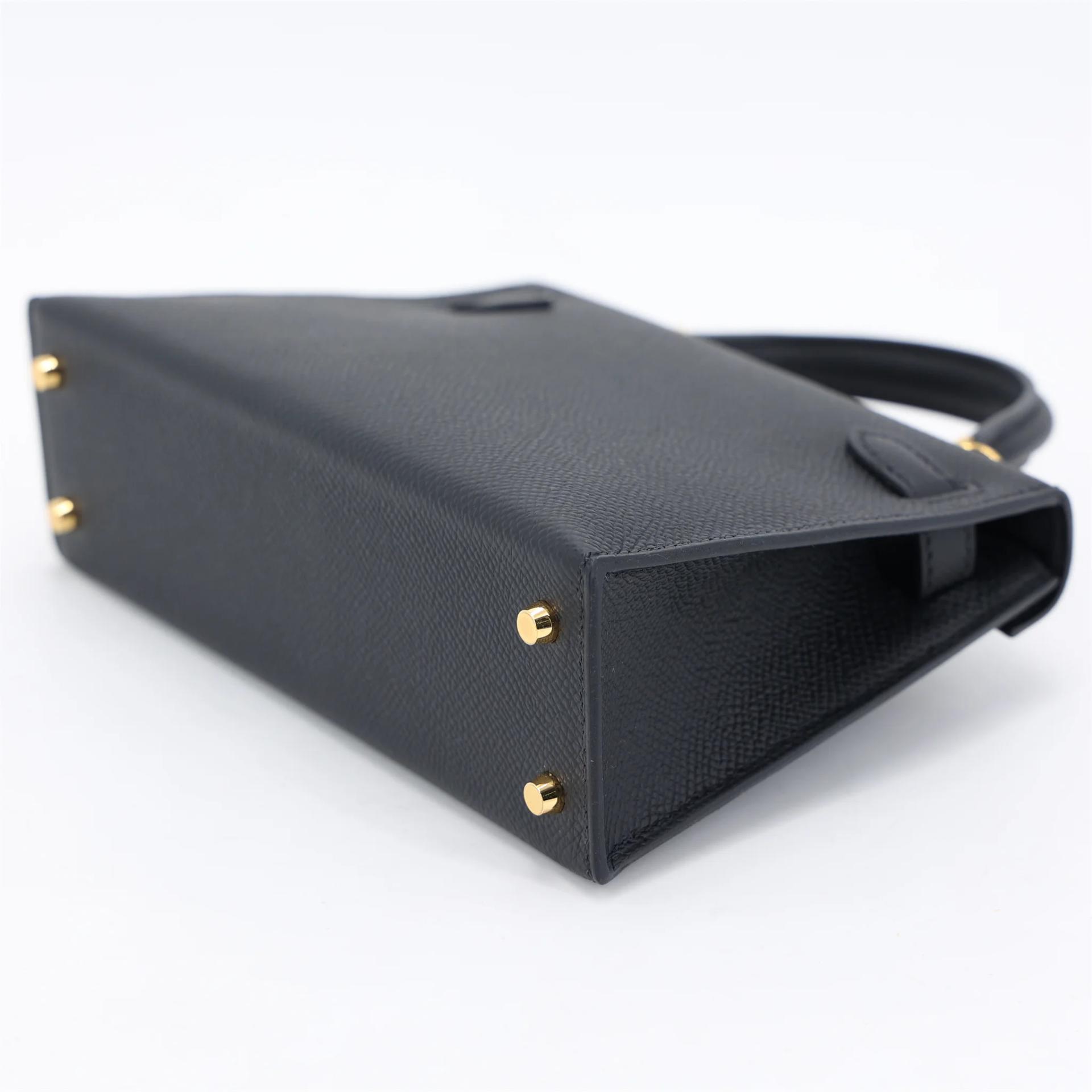 Unused ( Rank NS ) HERMÈS Mini Kelly II Noir (89) Epsom Gold hardware U (2022) - 7