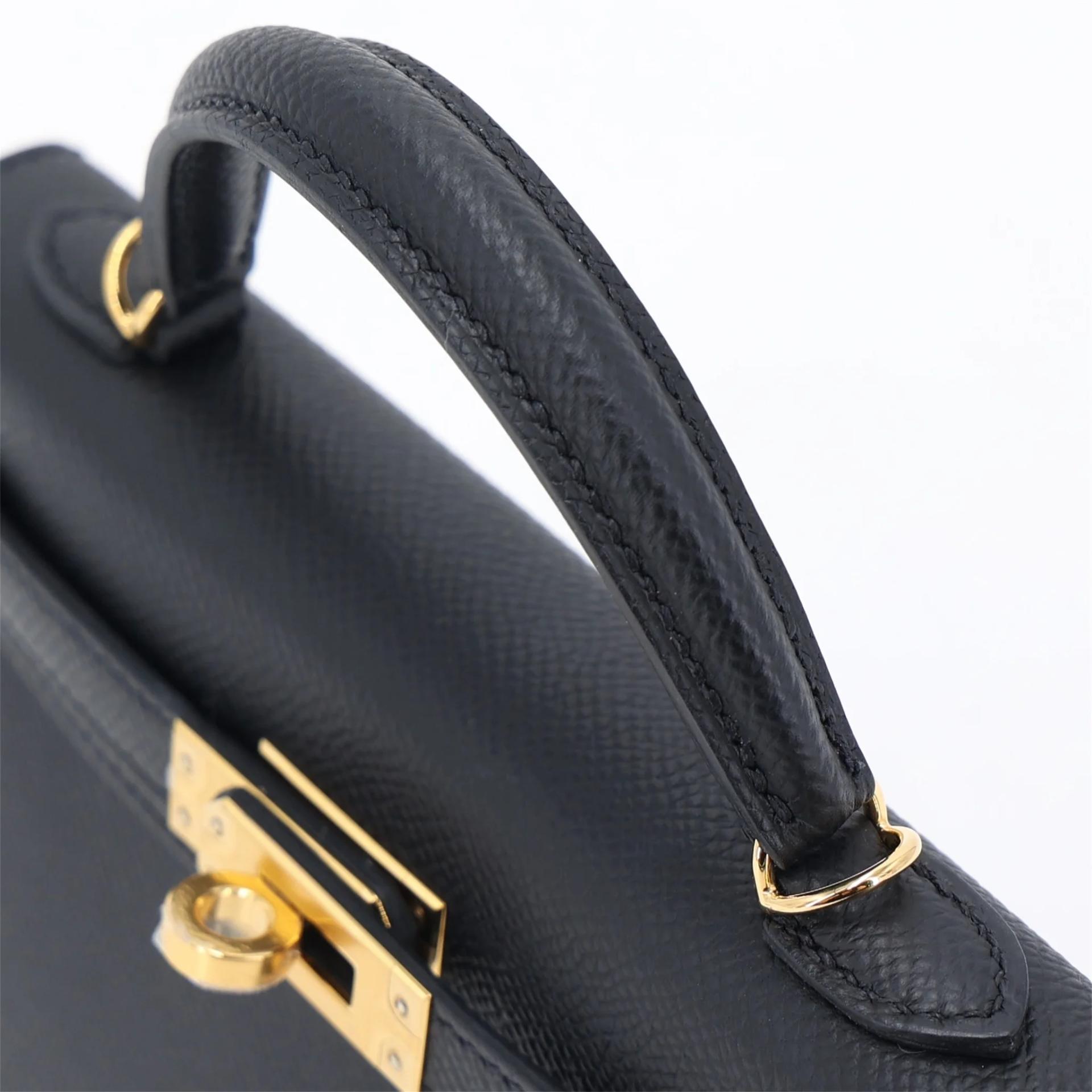 Unused ( Rank NS ) HERMÈS Mini Kelly II Noir (89) Epsom Gold hardware U (2022) - 3