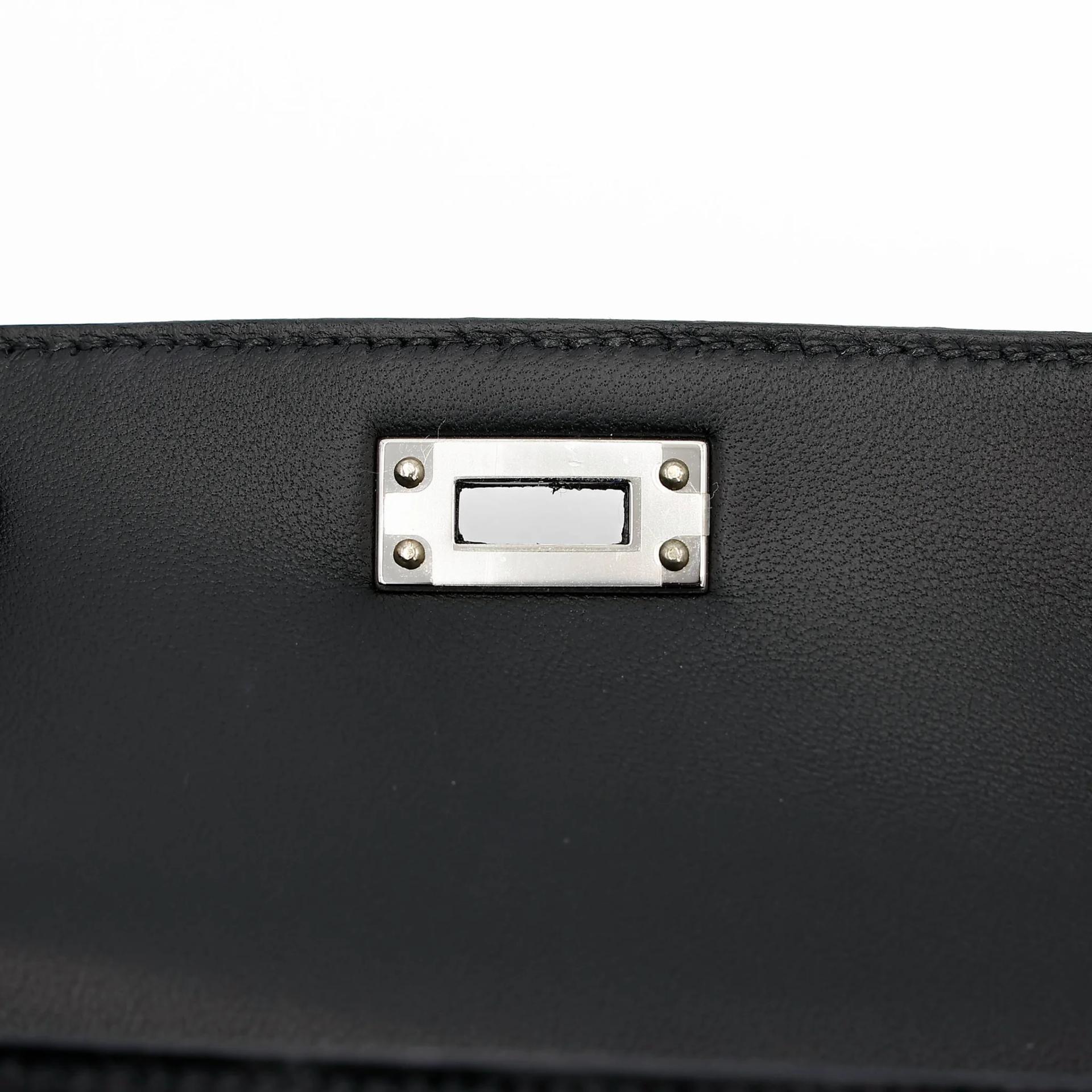 Unused ( Rank NS ) HERMÈS Mini Kelly II Noir (89) Matte Alligator Palladium hardware W (2024) - 11