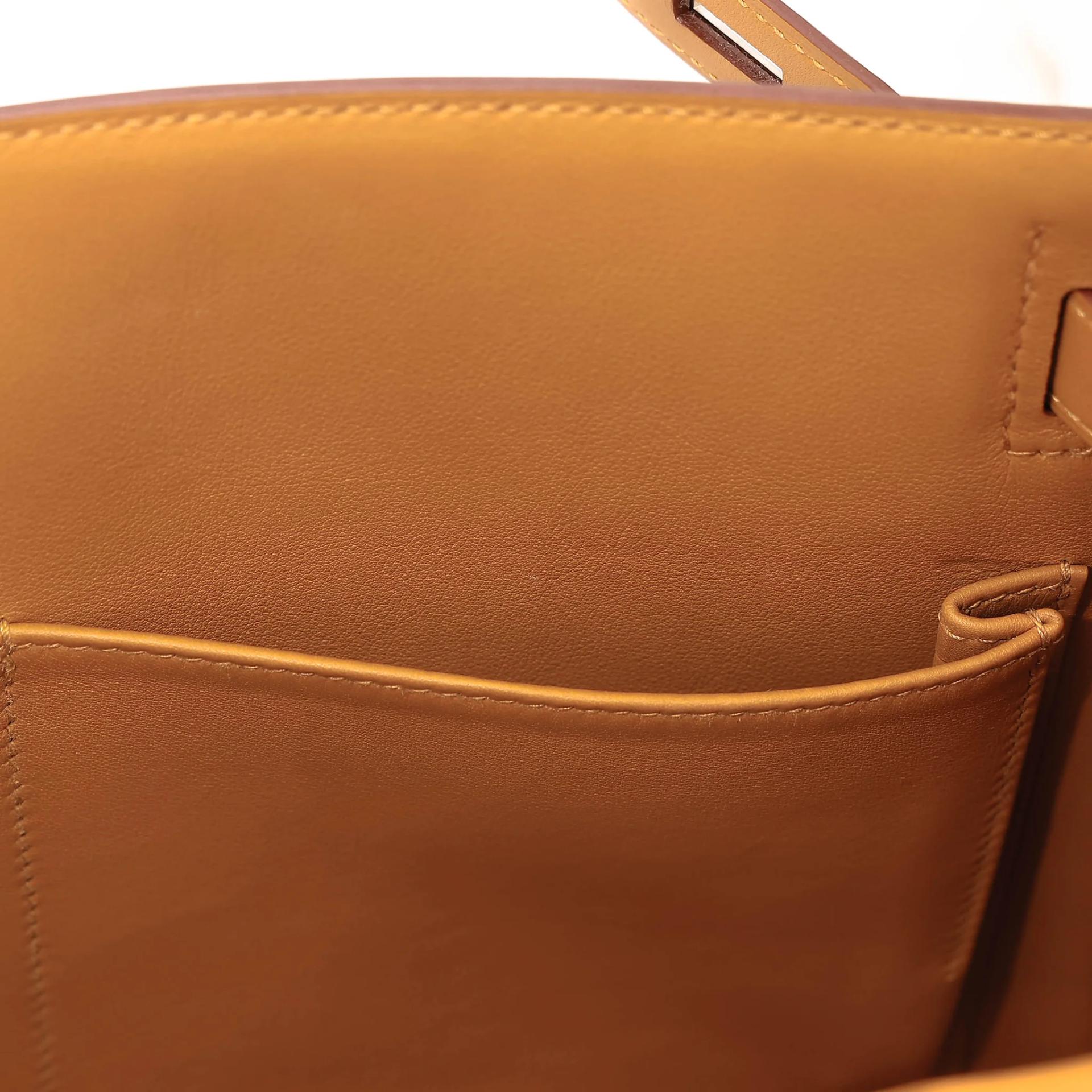 Excellent ( Rank SA ) HERMÈS Kelly 28 Sellier Sesame (2S) Toile H canvas Swift Palladium hardware Z (2021) - 23