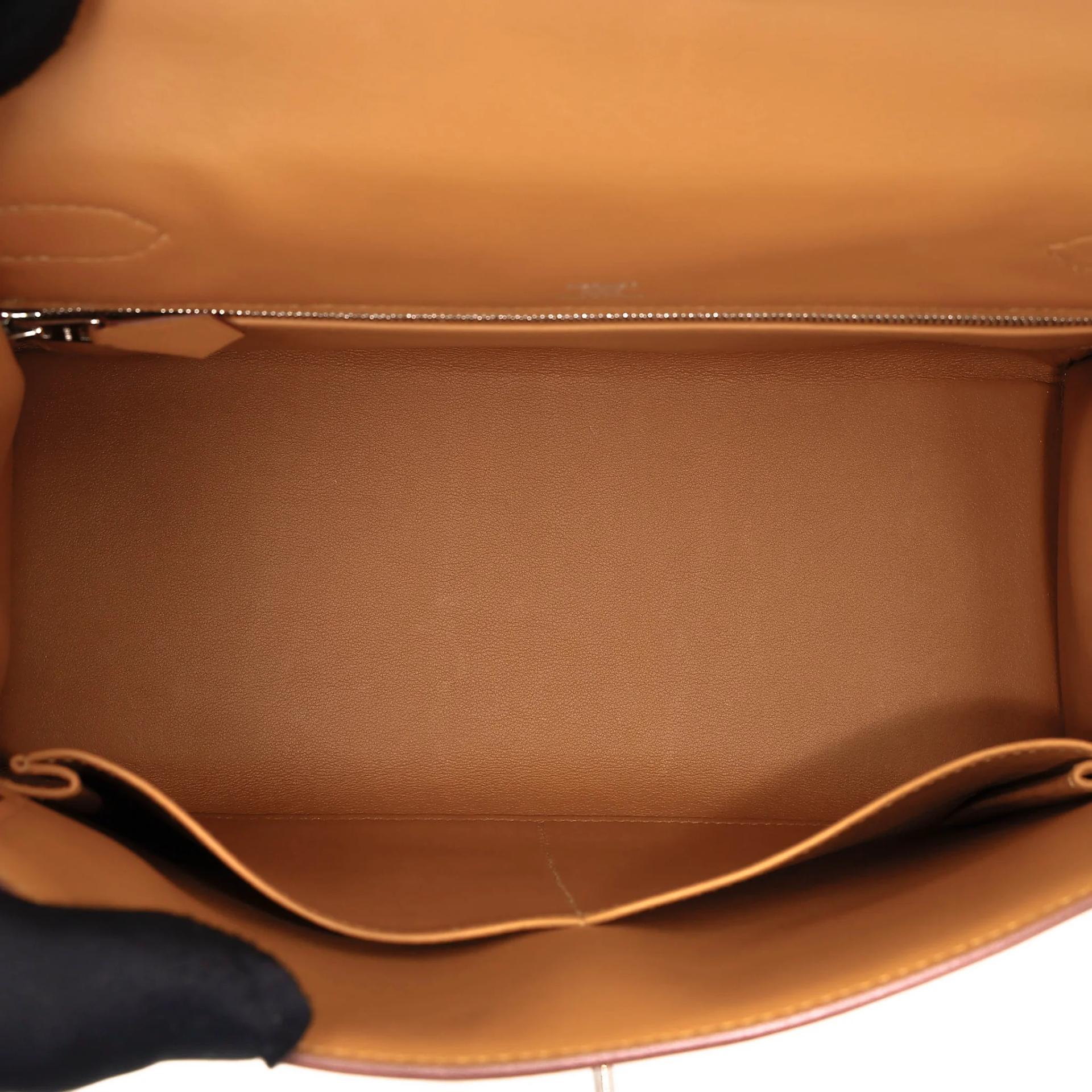 Excellent ( Rank SA ) HERMÈS Kelly 28 Sellier Sesame (2S) Toile H canvas Swift Palladium hardware Z (2021) - 25