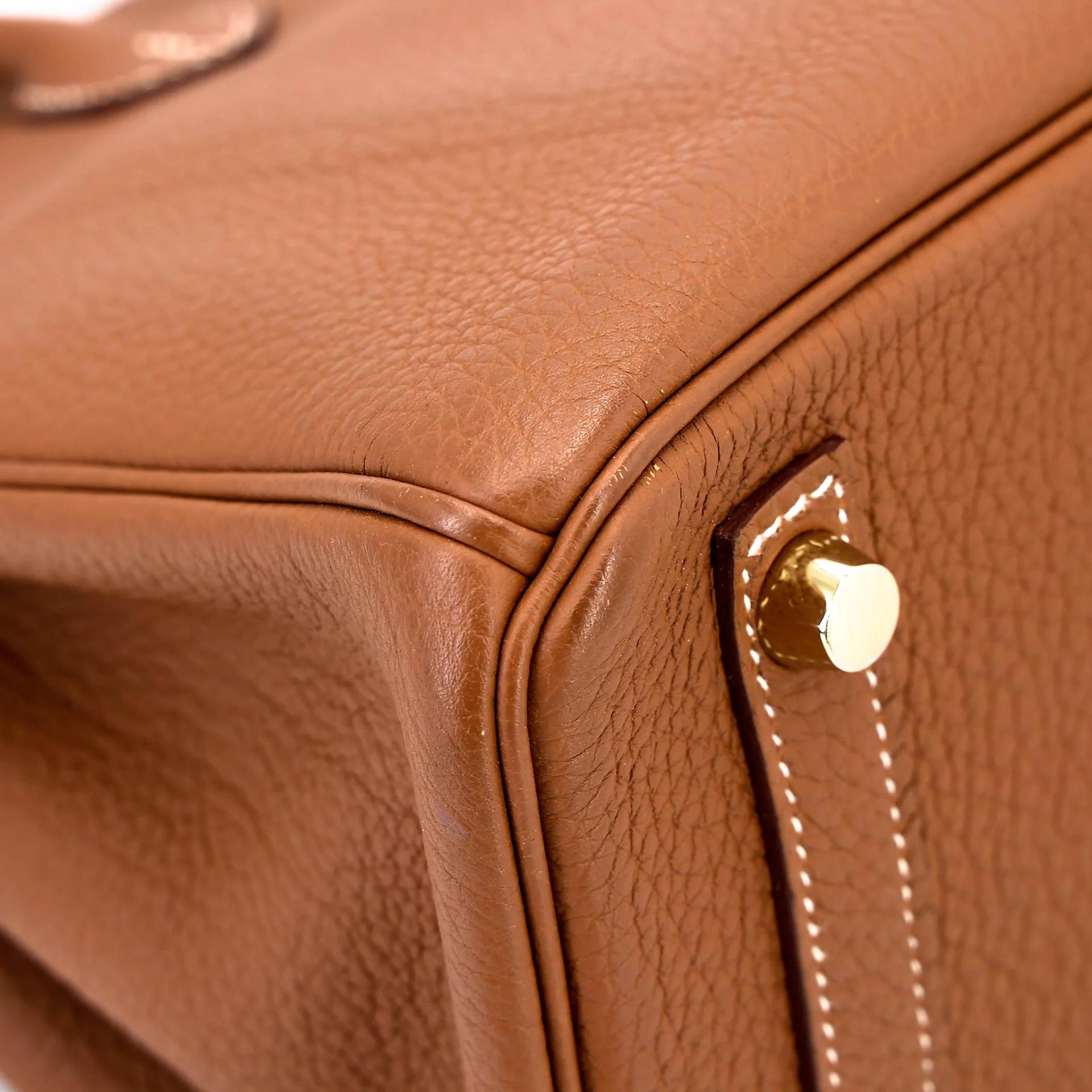 Very Good ( Rank A) HERMÈS Birkin 25 Gold (37) Togo Gold hardware C (2018) - 11