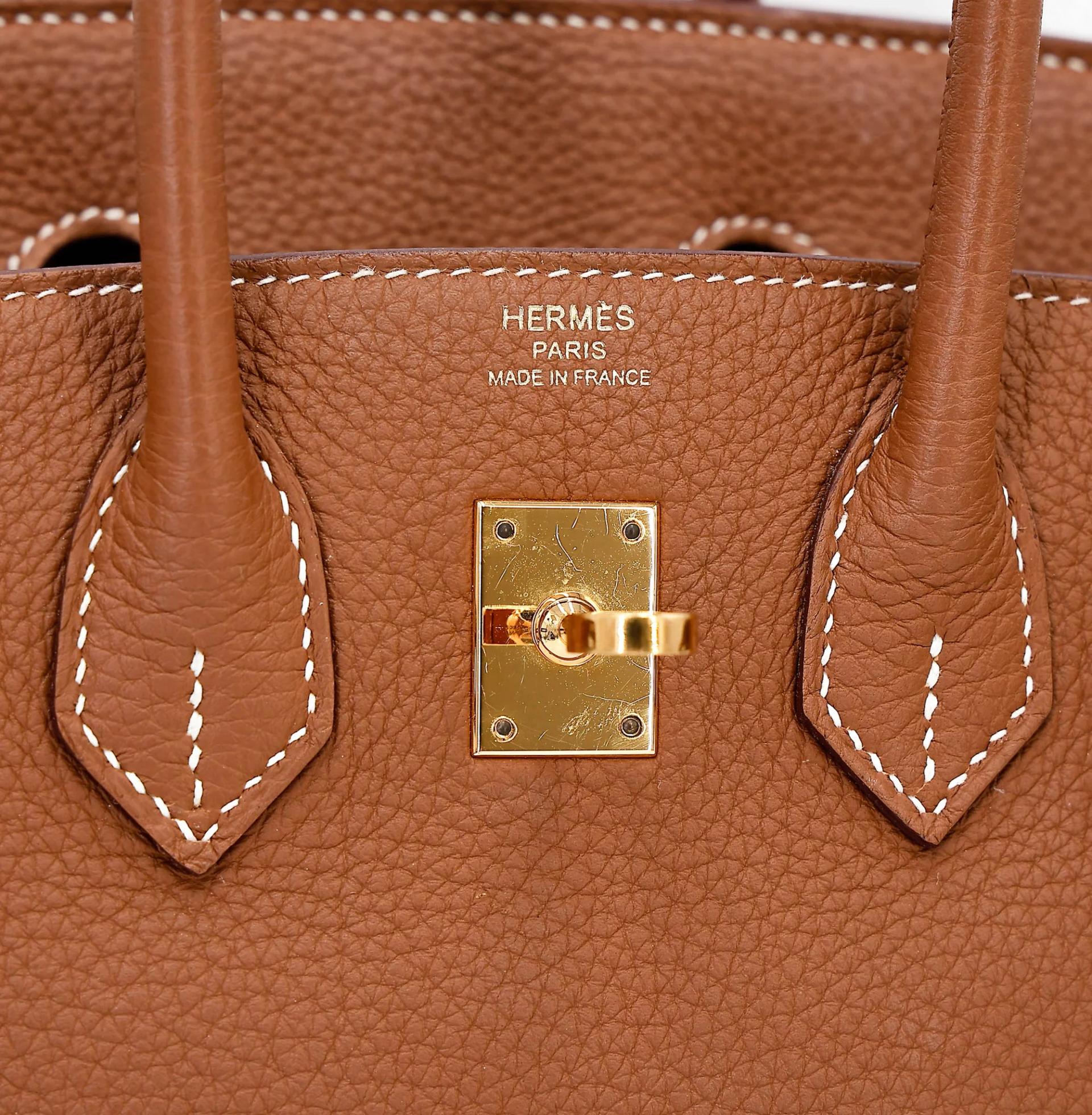 Very Good ( Rank A) HERMÈS Birkin 25 Gold (37) Togo Gold hardware C (2018) - 18