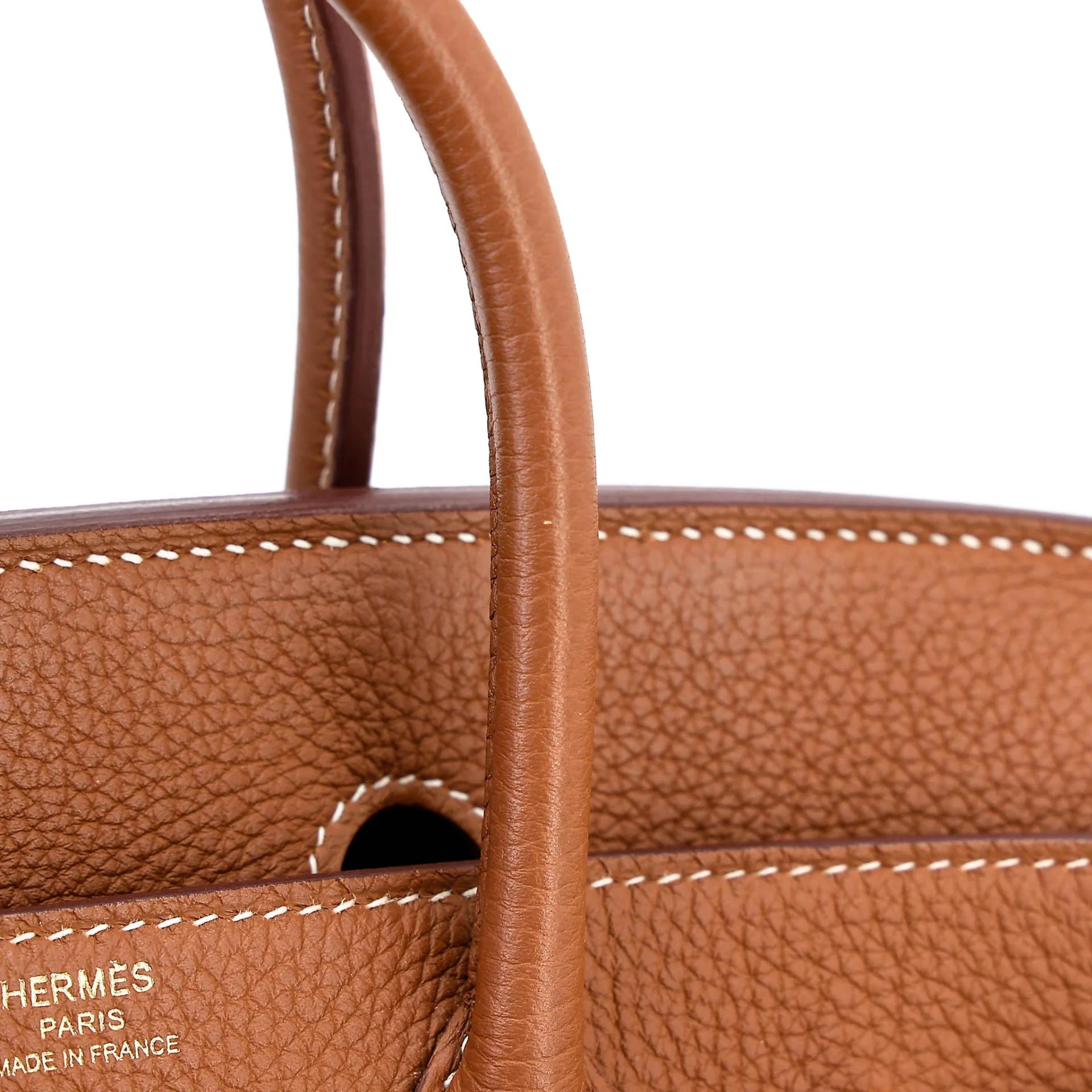 Very Good ( Rank A) HERMÈS Birkin 25 Gold (37) Togo Gold hardware C (2018) - 12