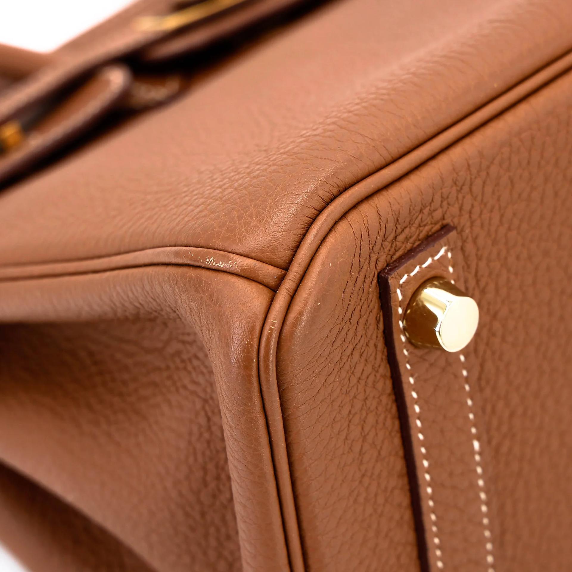 Very Good ( Rank A) HERMÈS Birkin 25 Gold (37) Togo Gold hardware C (2018) - 9