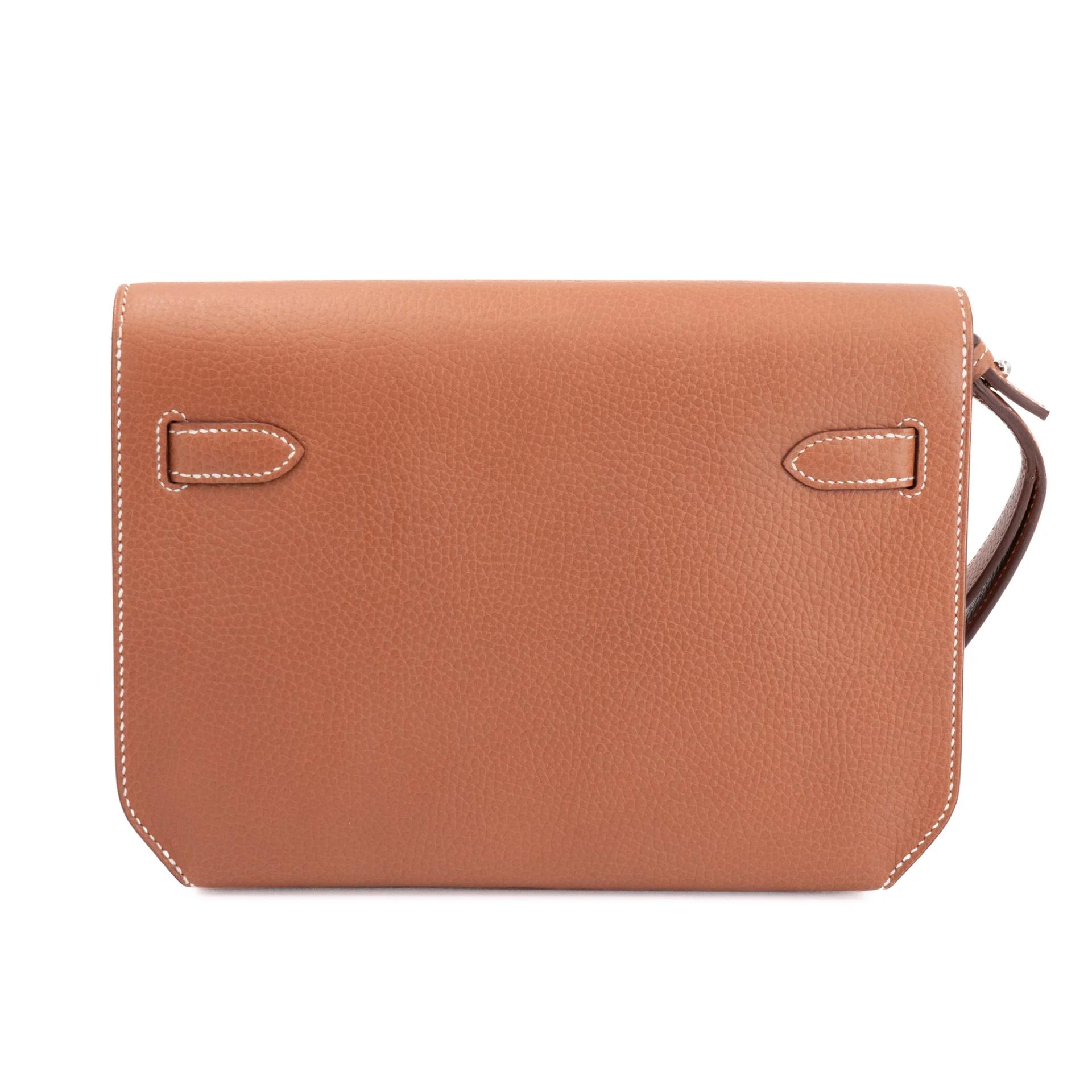 Excellent ( Rank SA ) HERMÈS Kelly depeches 25 Fauve (34) Barenia Faubourg Palladium hardware U (2022) - 2