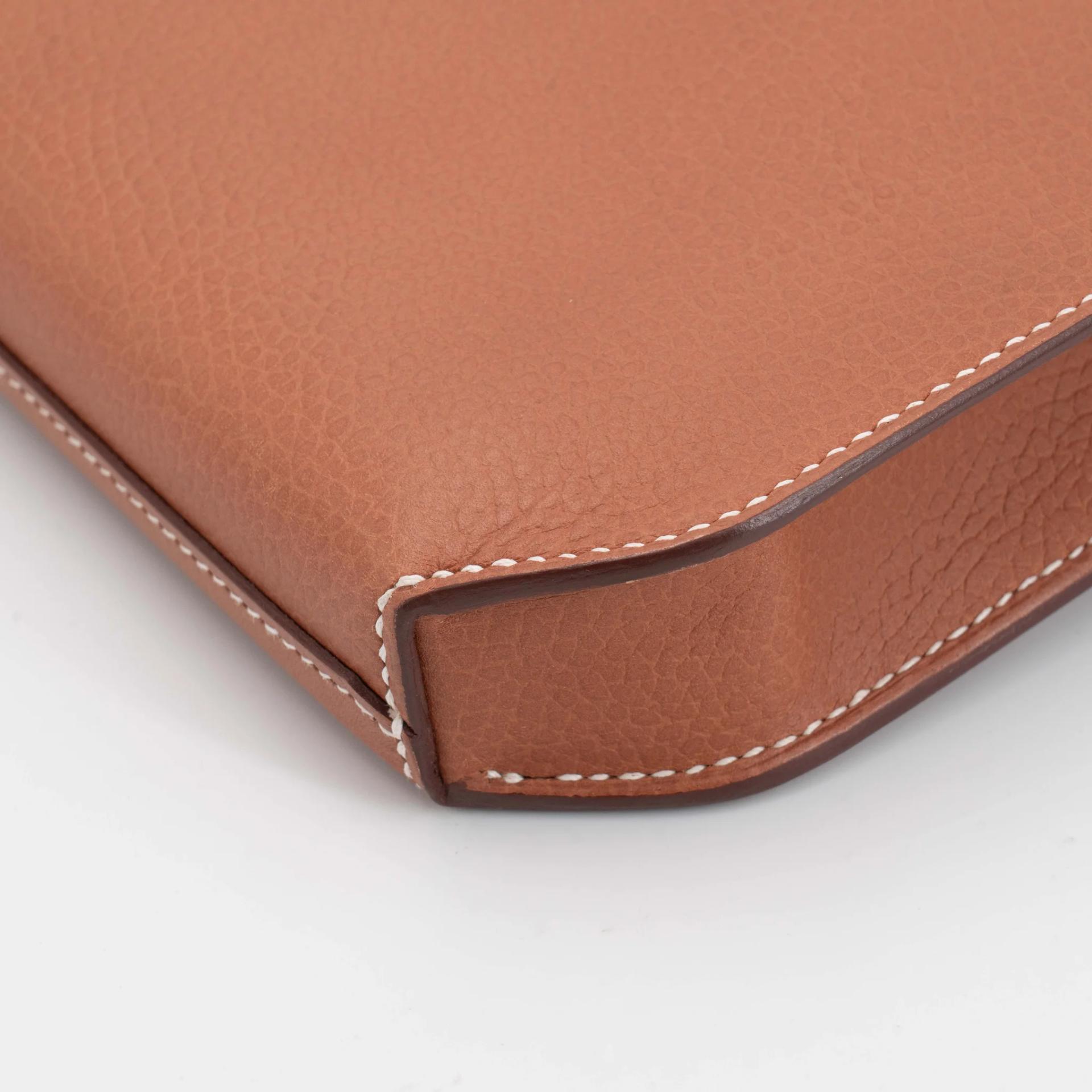 Excellent ( Rank SA ) HERMÈS Kelly depeches 25 Fauve (34) Barenia Faubourg Palladium hardware U (2022) - 8