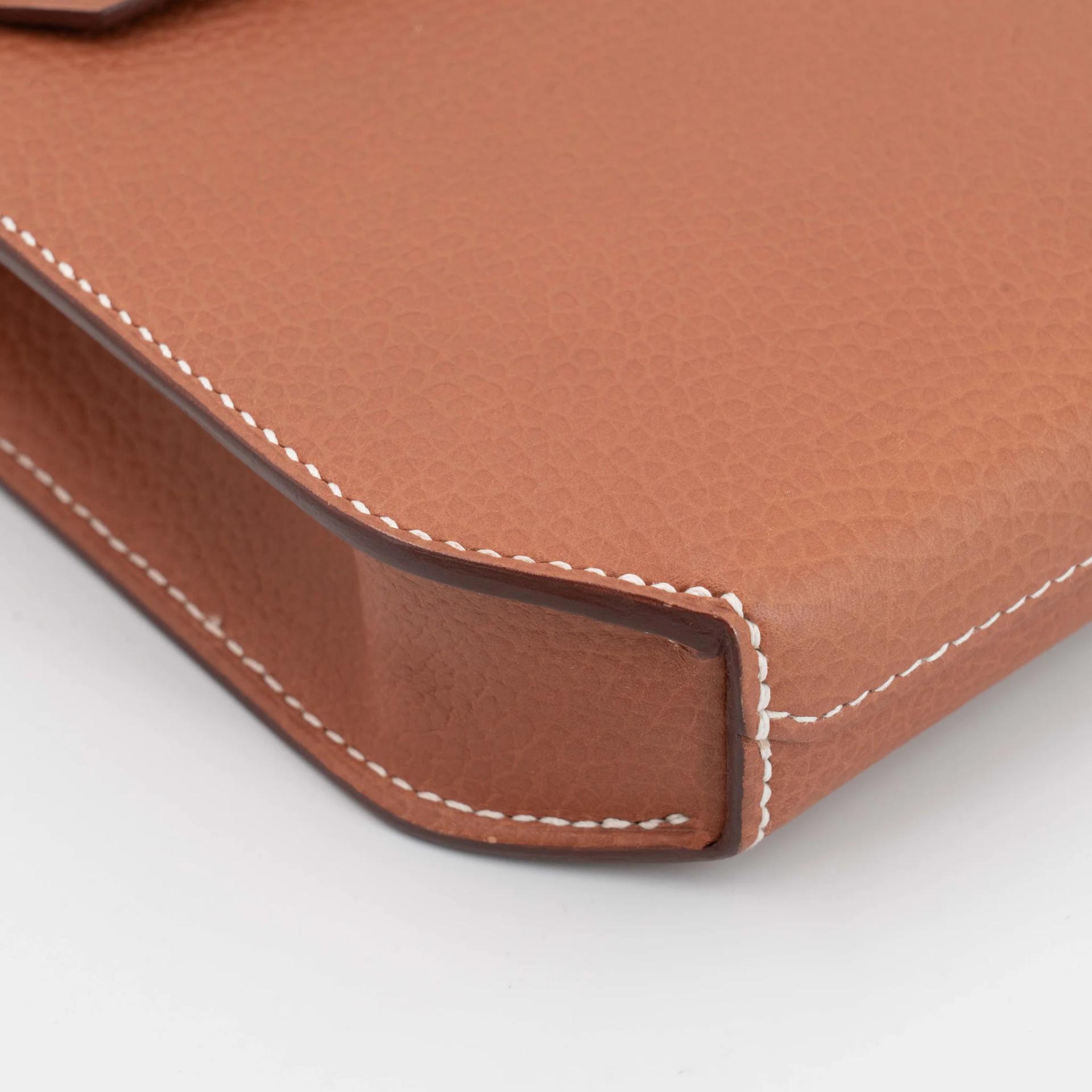 Excellent ( Rank SA ) HERMÈS Kelly depeches 25 Fauve (34) Barenia Faubourg Palladium hardware U (2022) - 10