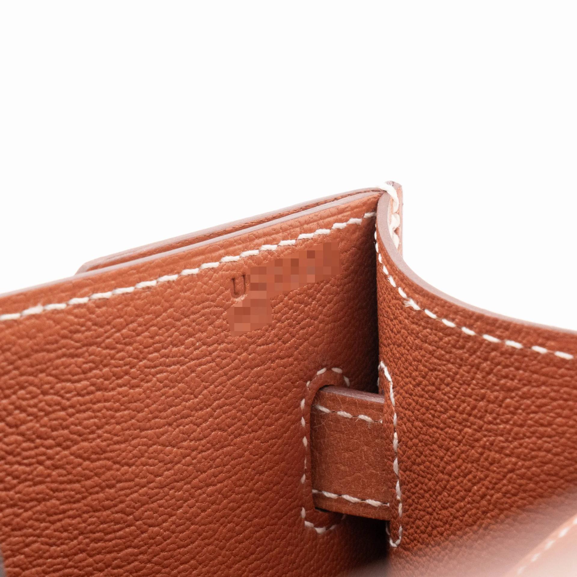 Excellent ( Rank SA ) HERMÈS Kelly depeches 25 Fauve (34) Barenia Faubourg Palladium hardware U (2022) - 27