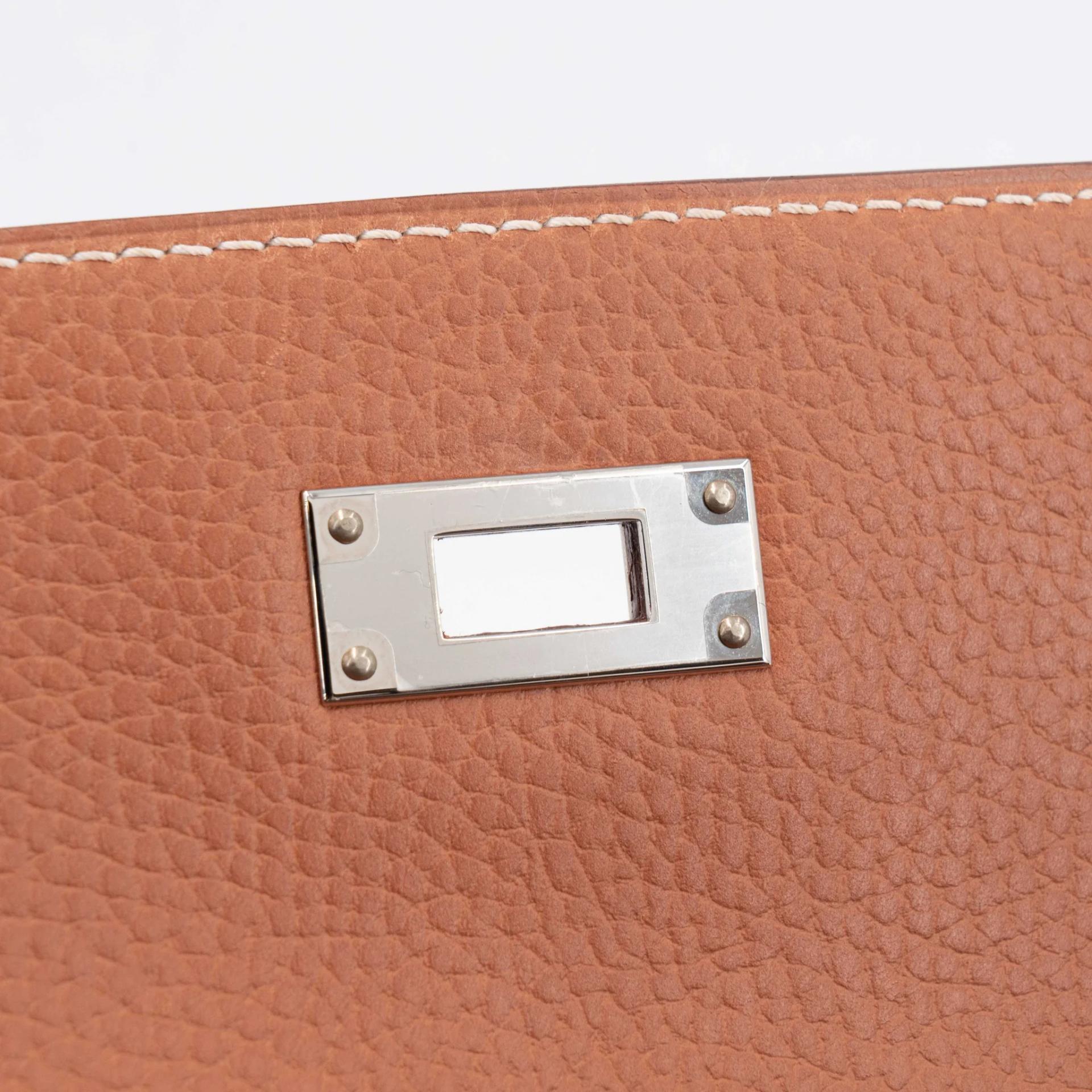 Excellent ( Rank SA ) HERMÈS Kelly depeches 25 Fauve (34) Barenia Faubourg Palladium hardware U (2022) - 13