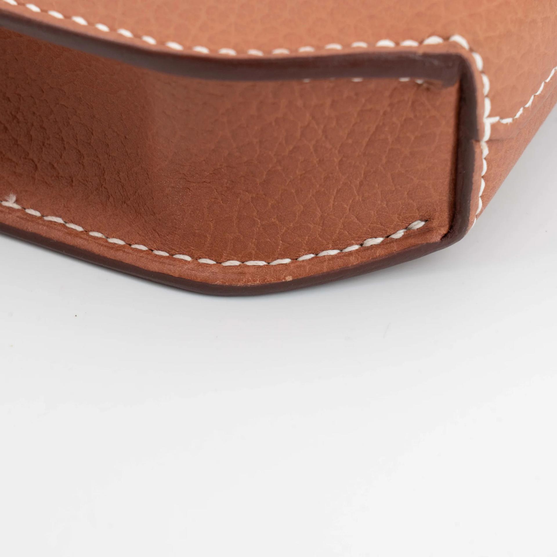 Excellent ( Rank SA ) HERMÈS Kelly depeches 25 Fauve (34) Barenia Faubourg Palladium hardware U (2022) - 22