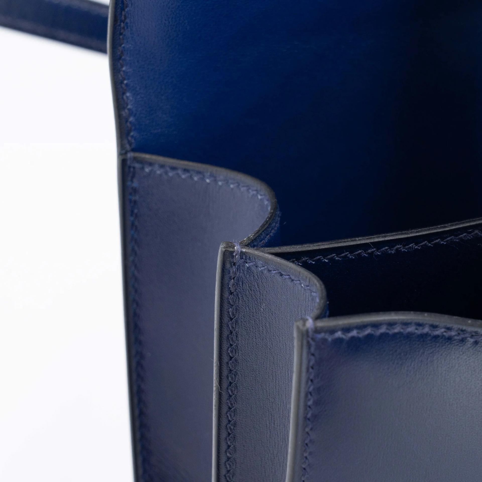 Excellent ( Rank SA ) HERMÈS Constance Mini Bleu Saphir (73) Box-calf Palladium hardware Z (2021) - 20
