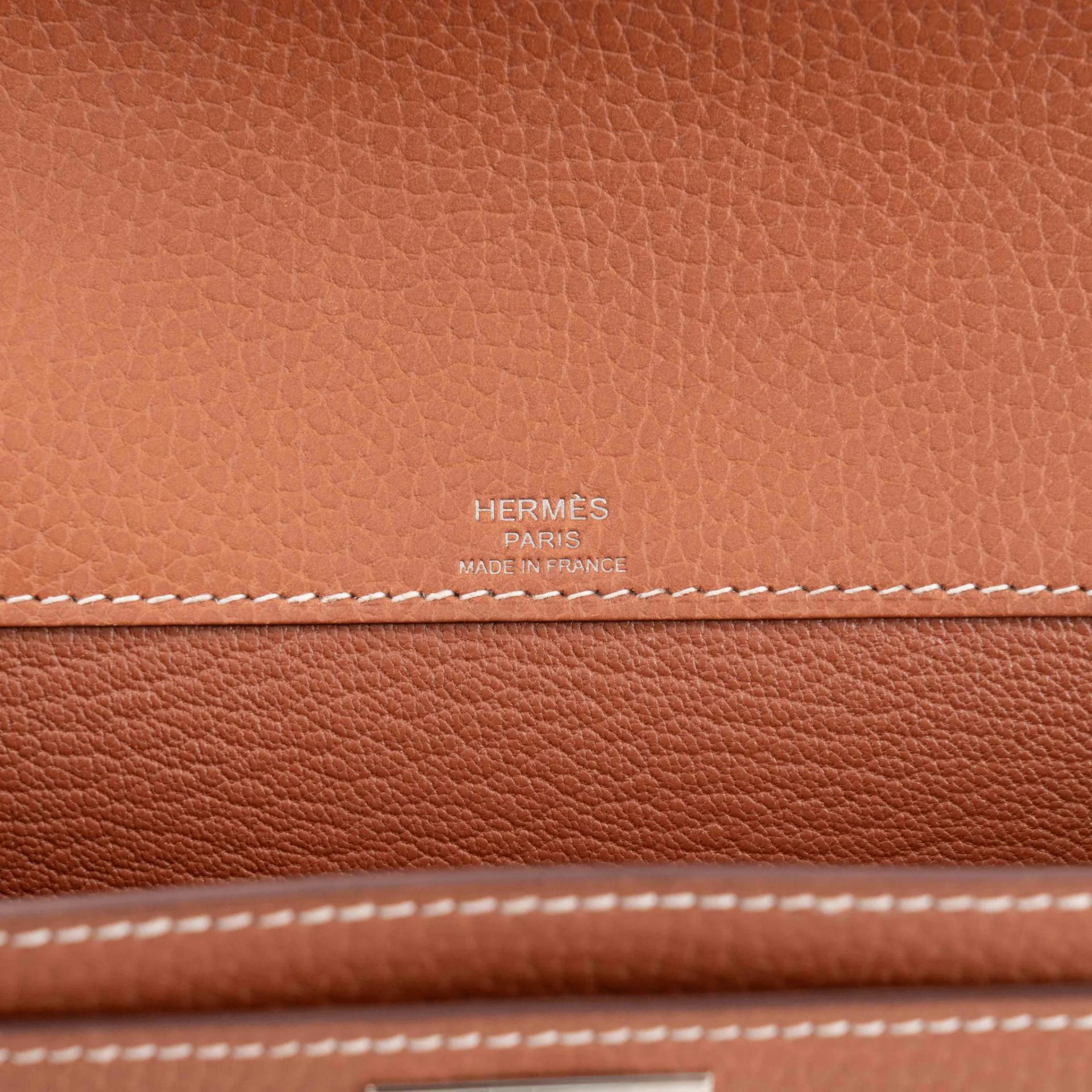 Excellent ( Rank SA ) HERMÈS Kelly depeches 25 Fauve (34) Barenia Faubourg Palladium hardware U (2022) - 15