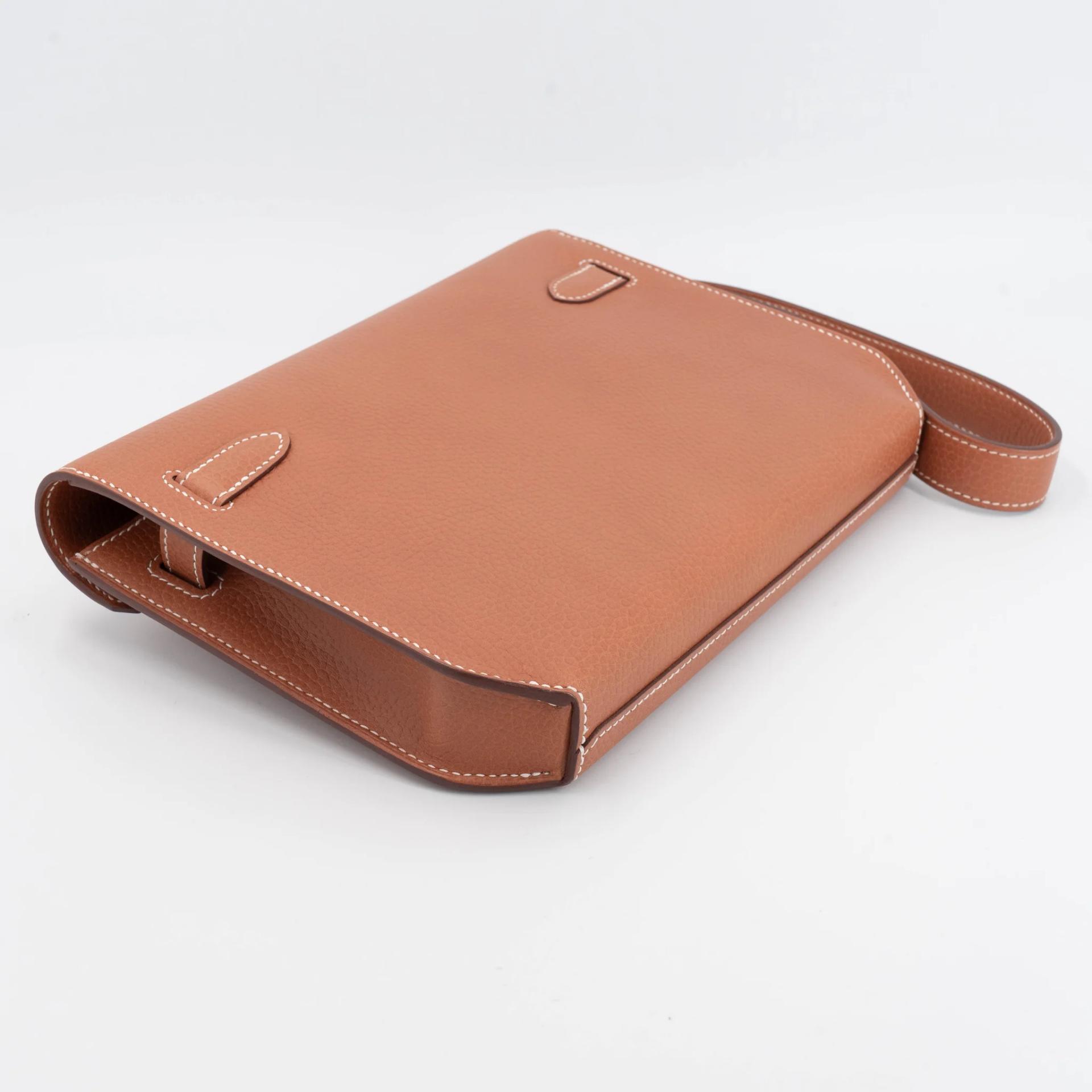 Excellent ( Rank SA ) HERMÈS Kelly depeches 25 Fauve (34) Barenia Faubourg Palladium hardware U (2022) - 6