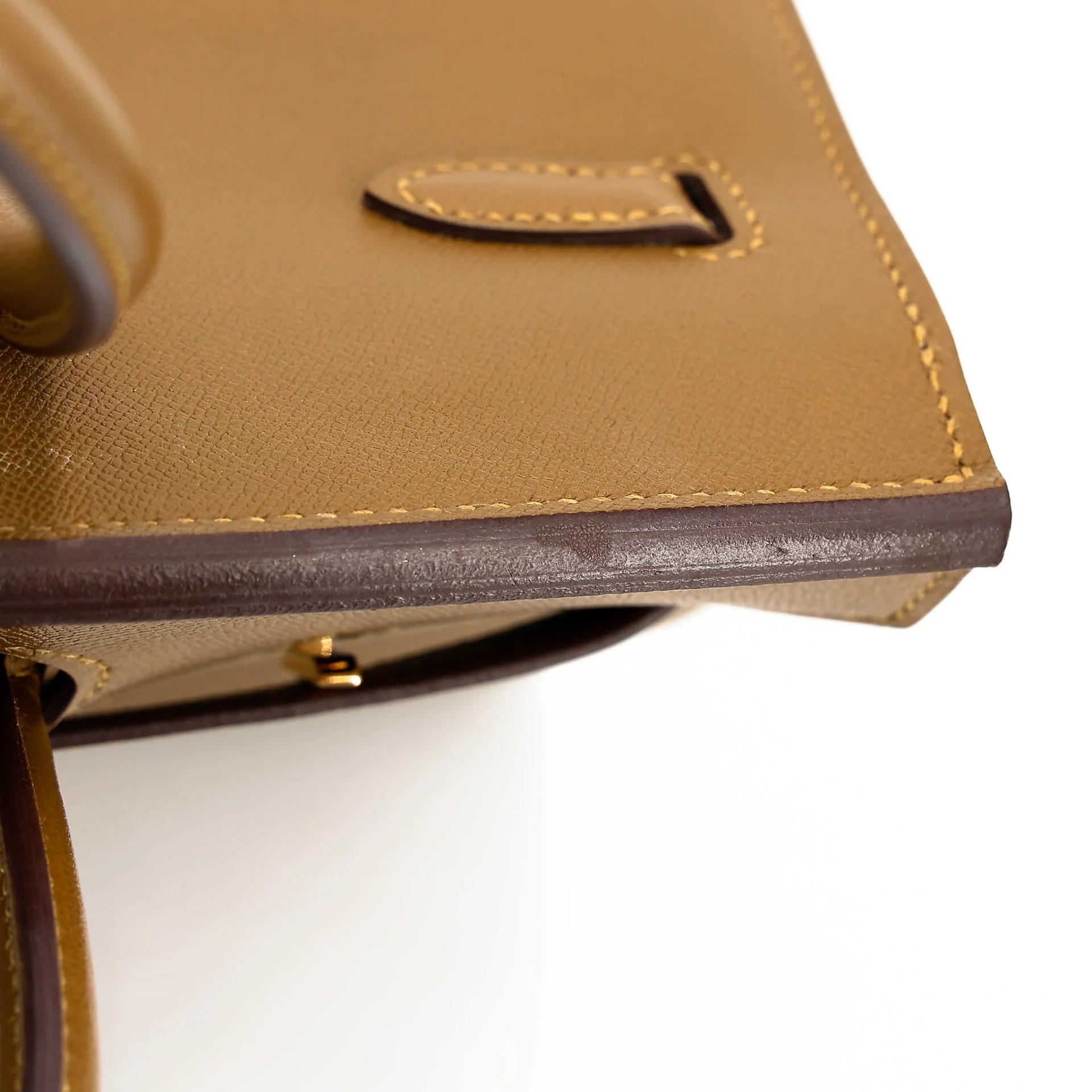 Very Good ( Rank A) HERMÈS Birkin 25 Sellier Bronze Dore (U8) Madame Gold hardware Z (2021) - 13