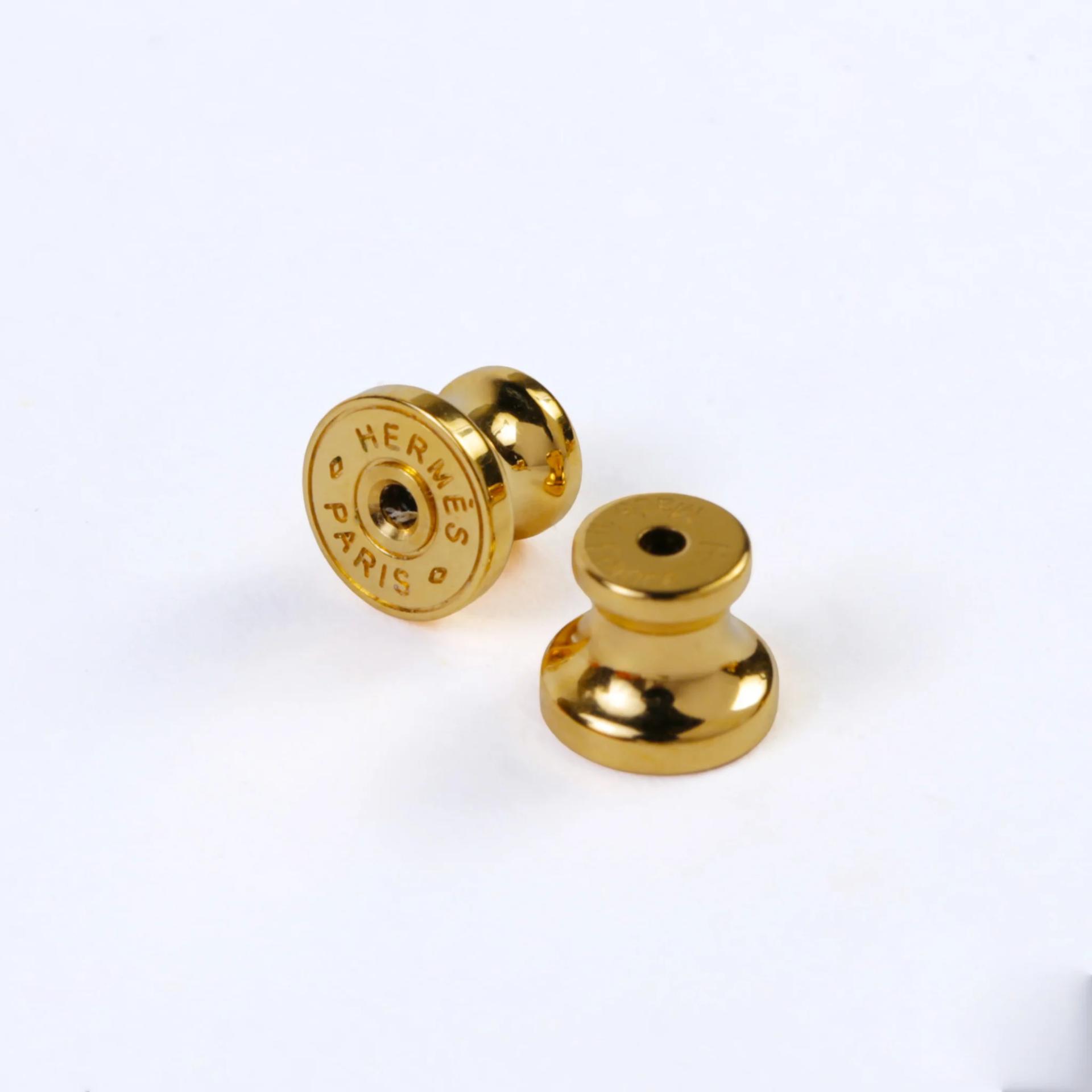 Unused ( Rank NS ) HERMÈS Cheval earrings Blue OTHER Gold hardware - 3