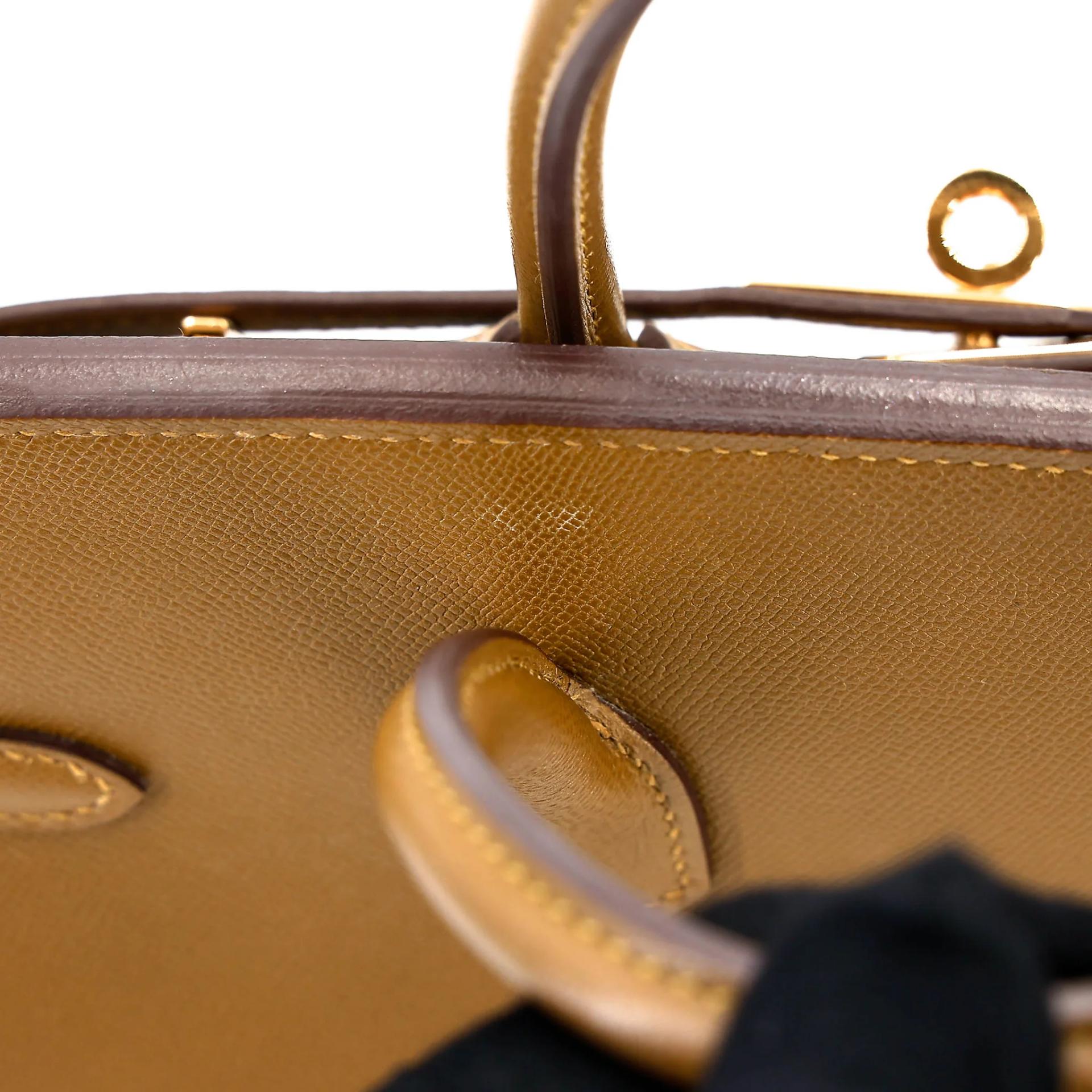 Very Good ( Rank A) HERMÈS Birkin 25 Sellier Bronze Dore (U8) Madame Gold hardware Z (2021) - 14