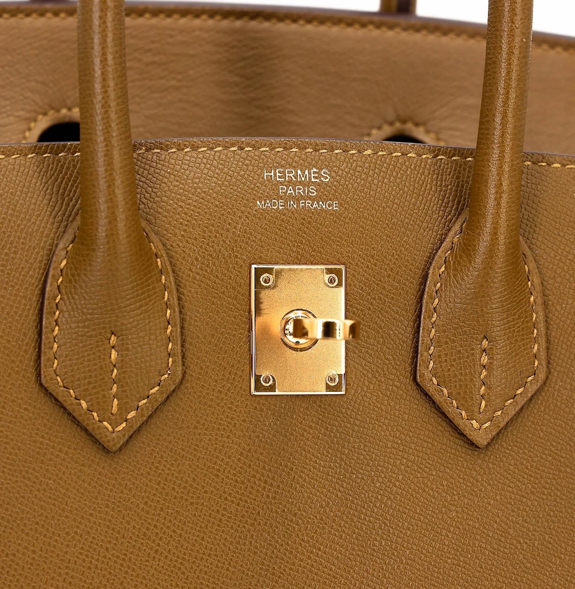 Very Good ( Rank A) HERMÈS Birkin 25 Sellier Bronze Dore (U8) Madame Gold hardware Z (2021) - 19