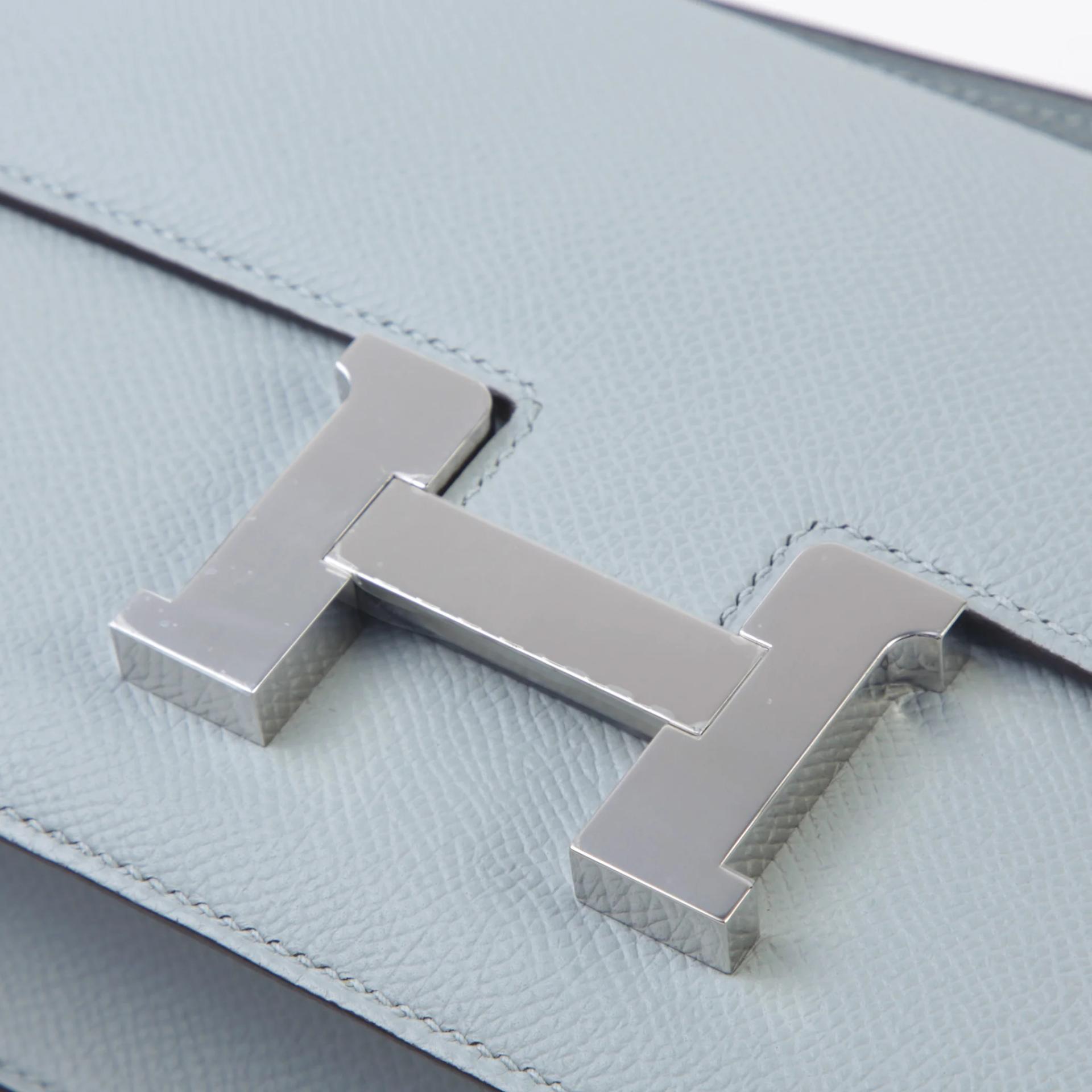Brand New ( Rank N ) HERMÈS Constance Elan Bleu Glacier (8U) Epsom Palladium hardware K (2025) - 8