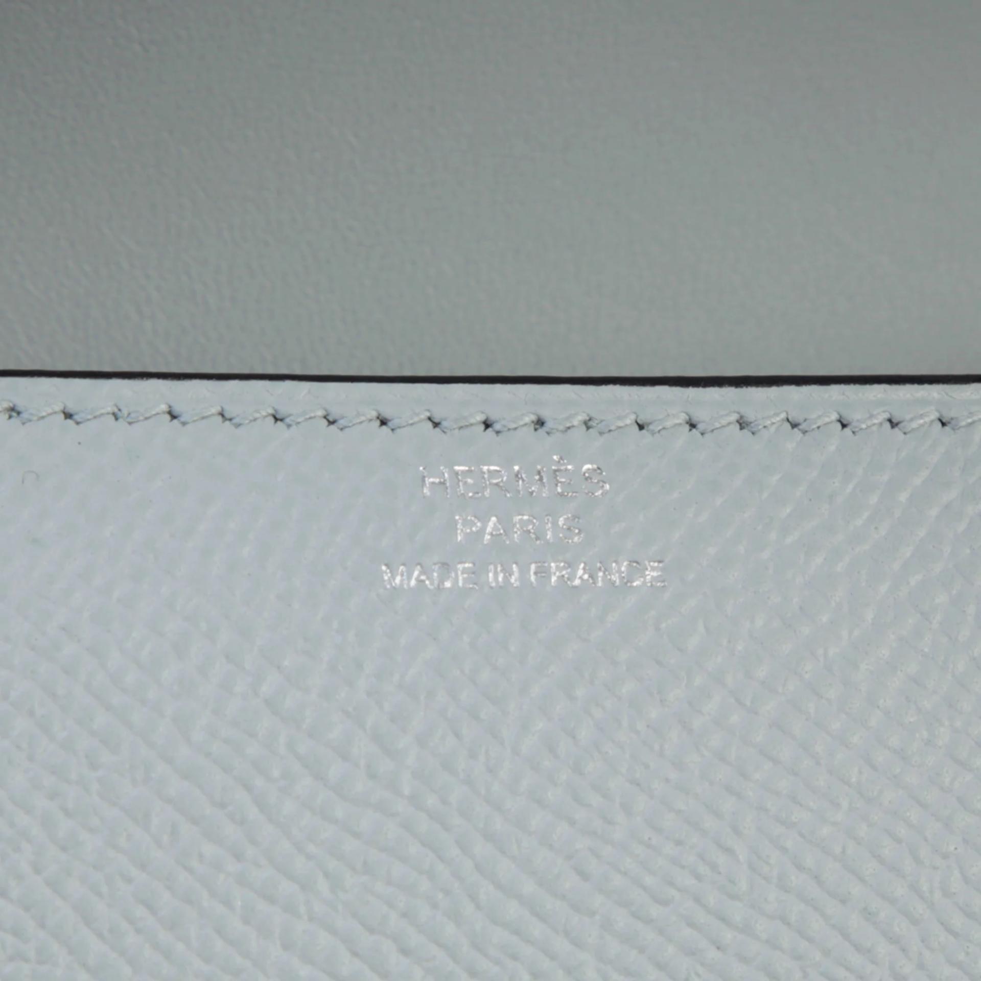 Brand New ( Rank N ) HERMÈS Constance Elan Bleu Glacier (8U) Epsom Palladium hardware K (2025) - 10