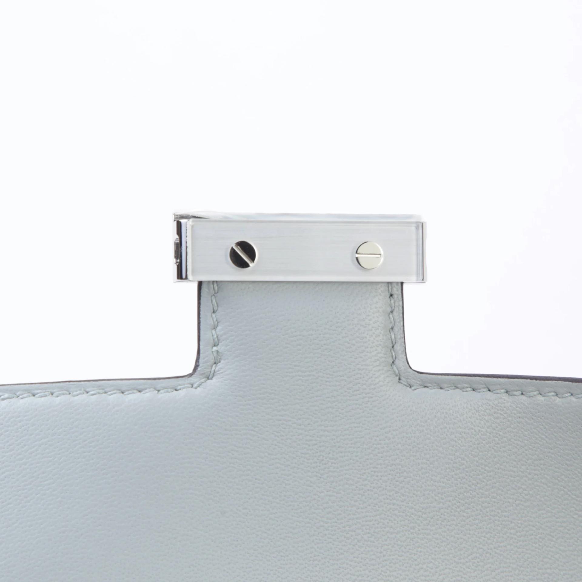 Brand New ( Rank N ) HERMÈS Constance Elan Bleu Glacier (8U) Epsom Palladium hardware K (2025) - 9