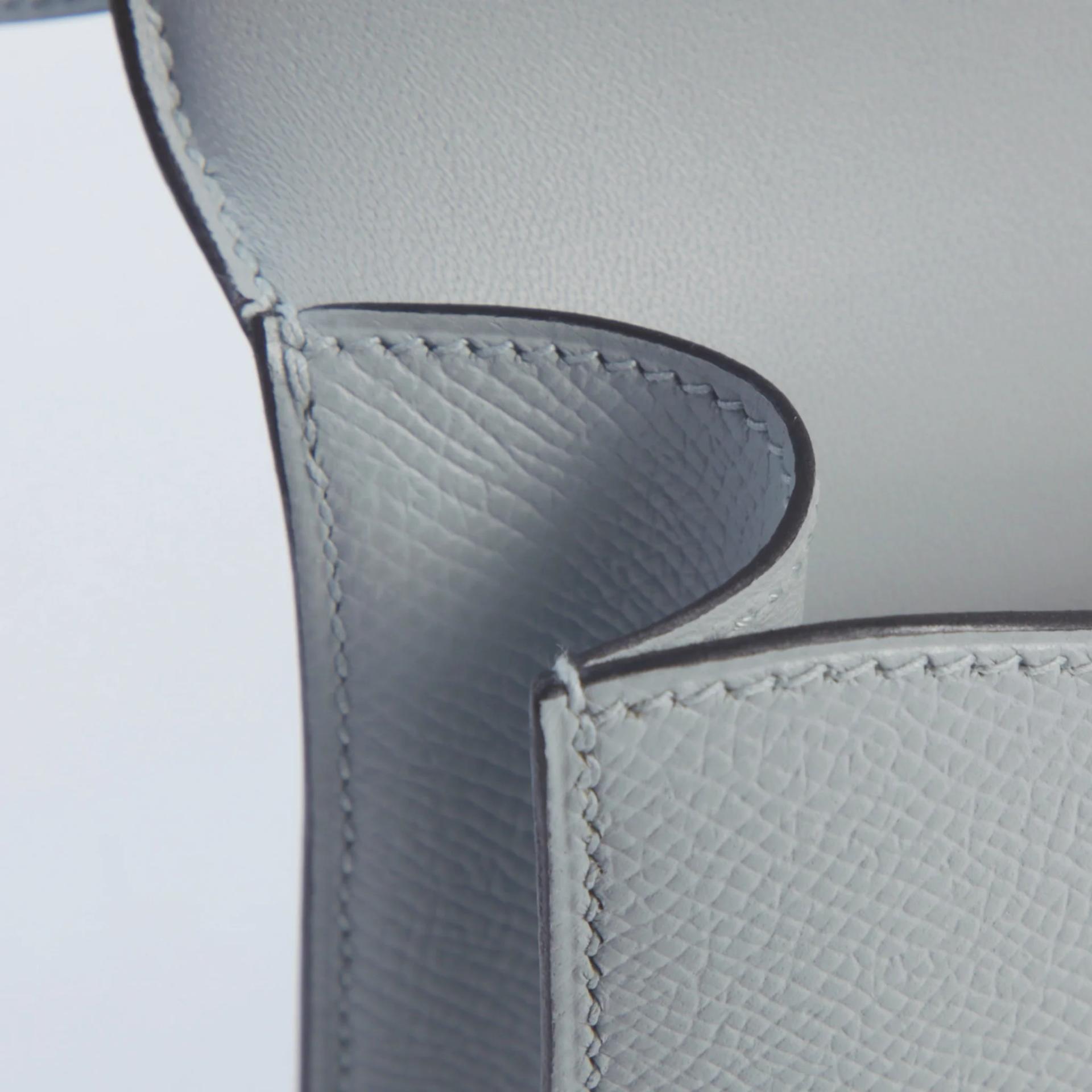 Brand New ( Rank N ) HERMÈS Constance Elan Bleu Glacier (8U) Epsom Palladium hardware K (2025) - 13