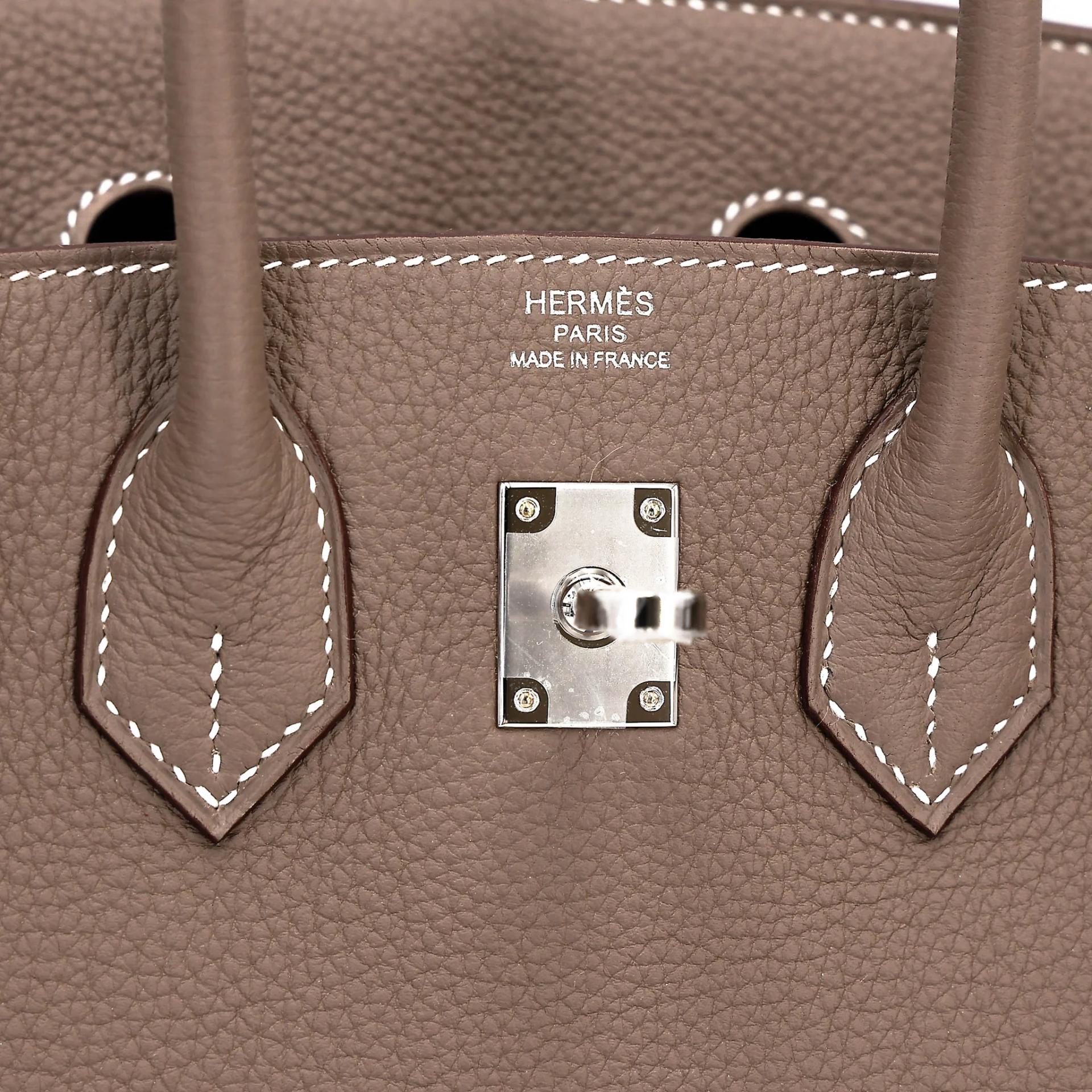 Brand New ( Rank N ) HERMÈS Birkin 25 Etoupe (18) Togo Palladium hardware G (2026) - 10