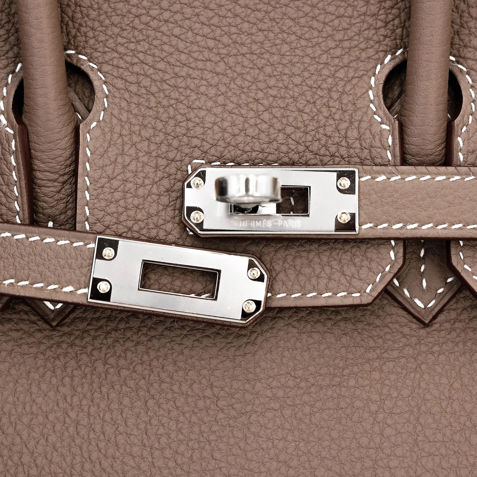 Brand New ( Rank N ) HERMÈS Birkin 25 Etoupe (18) Togo Palladium hardware G (2026) - 8