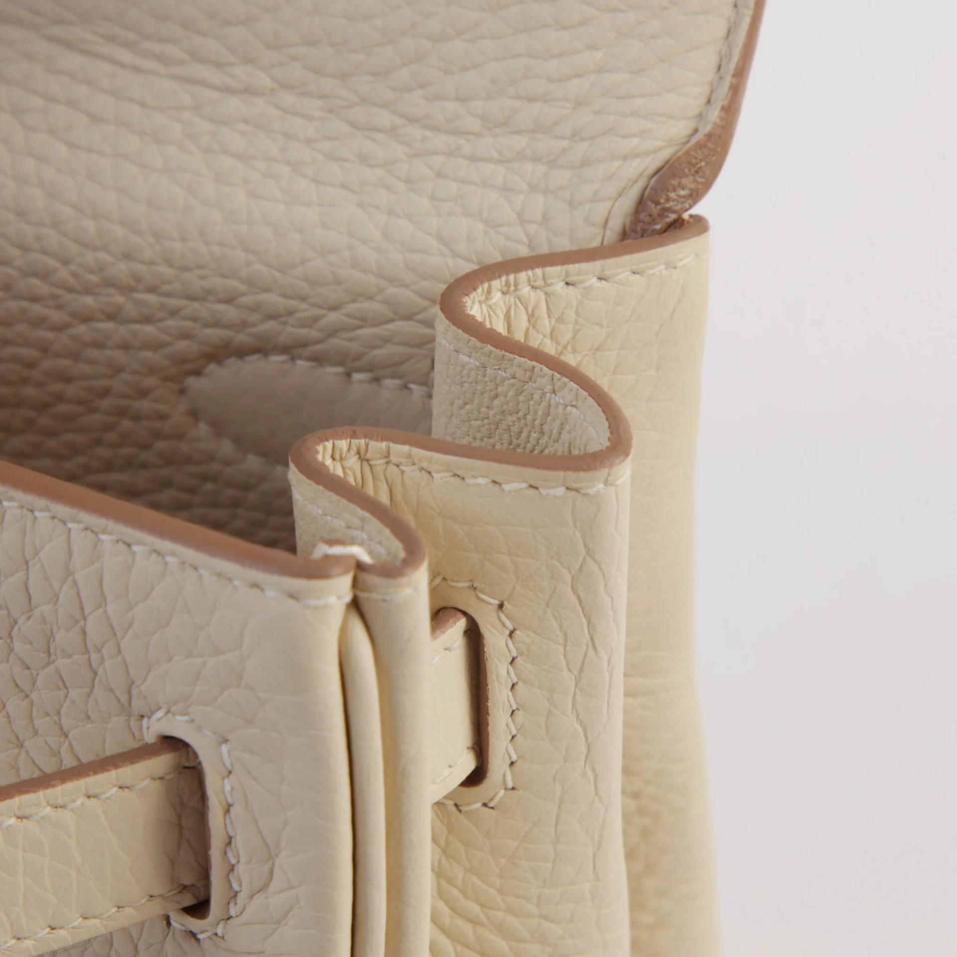 Excellent ( Rank SA ) HERMÈS Kelly 28 Craie (10) Clemence Gold hardware Y (2020) - 11