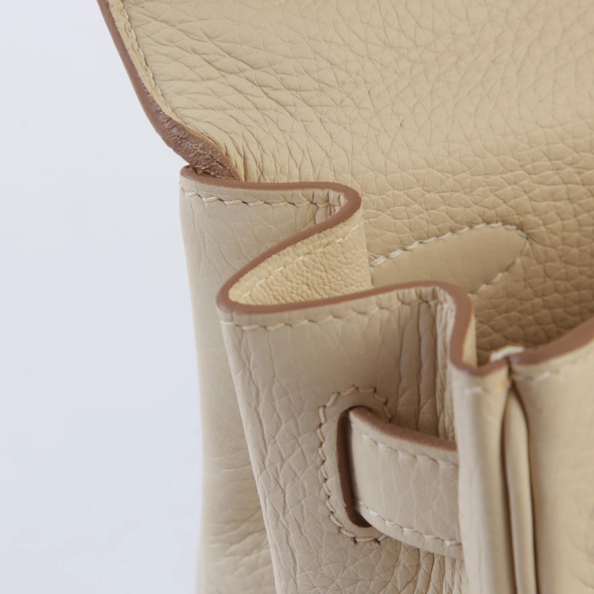 Excellent ( Rank SA ) HERMÈS Kelly 28 Craie (10) Clemence Gold hardware Y (2020) - 12