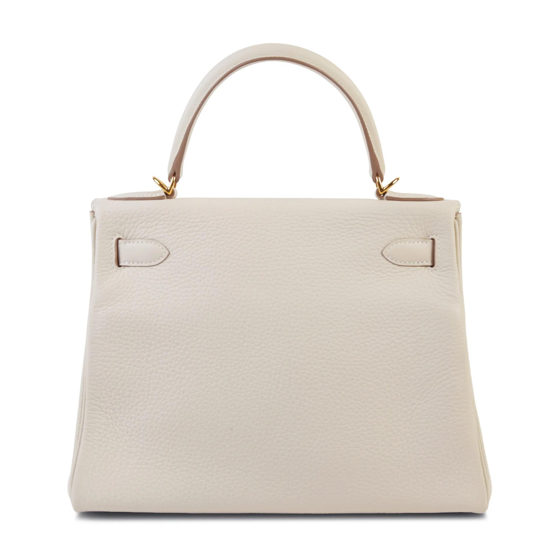 Excellent ( Rank SA ) HERMÈS Kelly 28 Craie (10) Clemence Gold hardware Y (2020) - 2