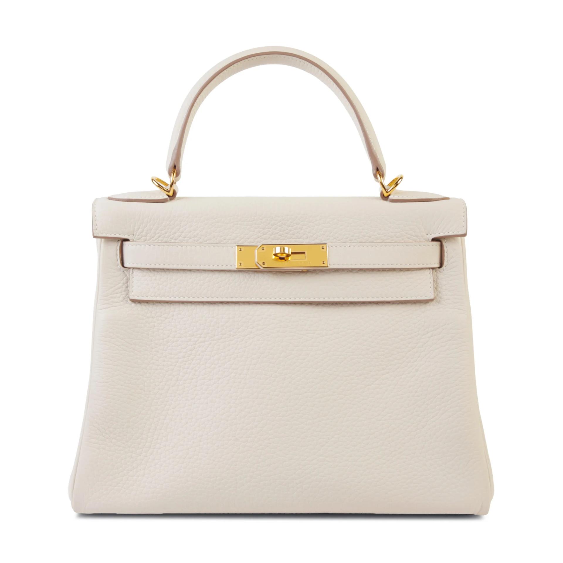 Excellent ( Rank SA ) HERMÈS Kelly 28 Craie (10) Clemence Gold hardware Y (2020) - 1