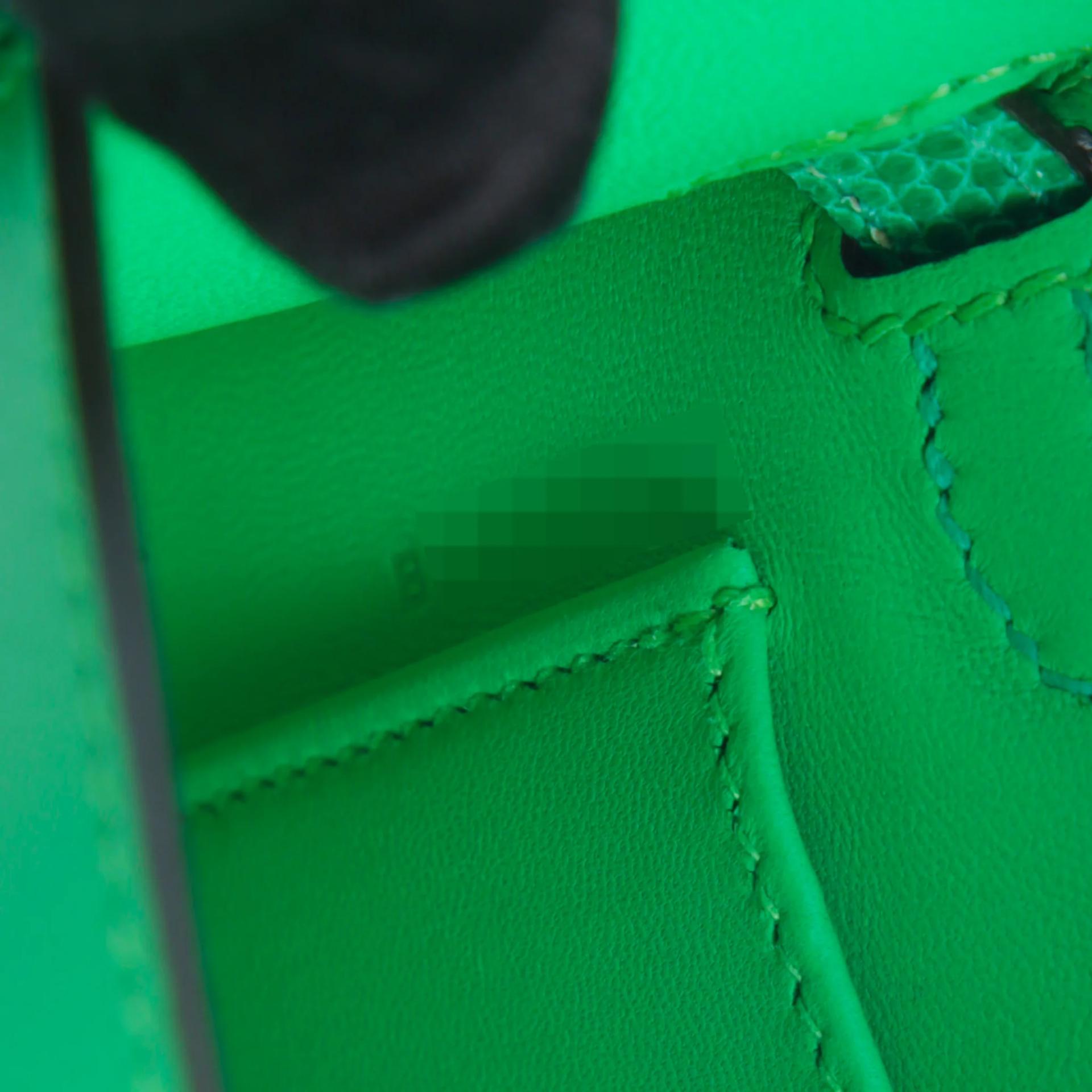 Unused ( Rank NS ) HERMÈS Mini Kelly II Touch Vert Comics (0Z) Madame Lizard Palladium hardware B (2023) - 11