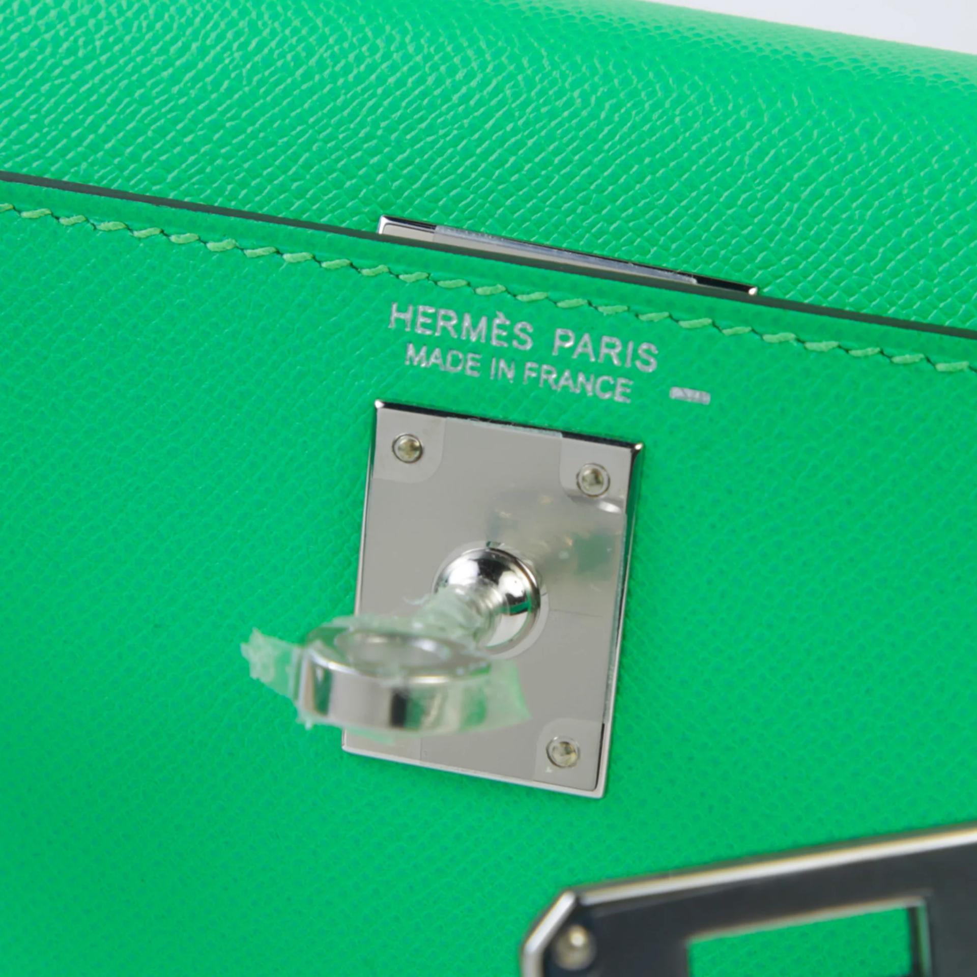 Unused ( Rank NS ) HERMÈS Mini Kelly II Touch Vert Comics (0Z) Madame Lizard Palladium hardware B (2023) - 9