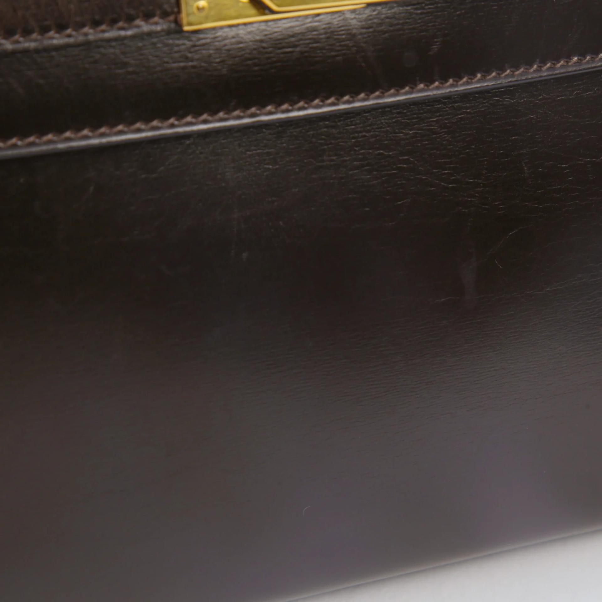 Good ( Rank AB) HERMÈS Vintage Mini Kelly 20 Brown Box-calf Gold hardware - 9