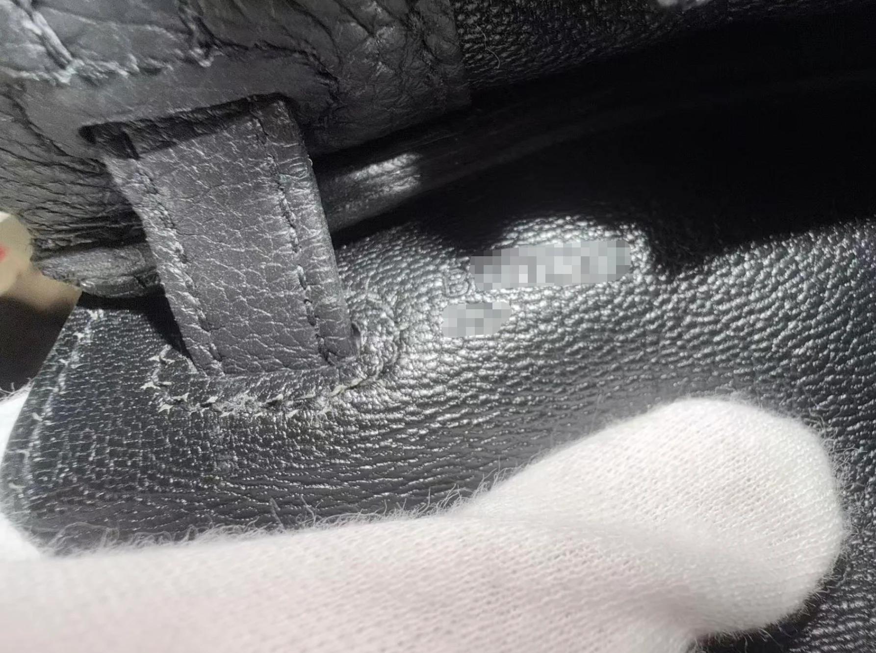 Very Good ( Rank A) HERMÈS Kelly 25 Noir (89) Togo Palladium hardware B (2023) - 23