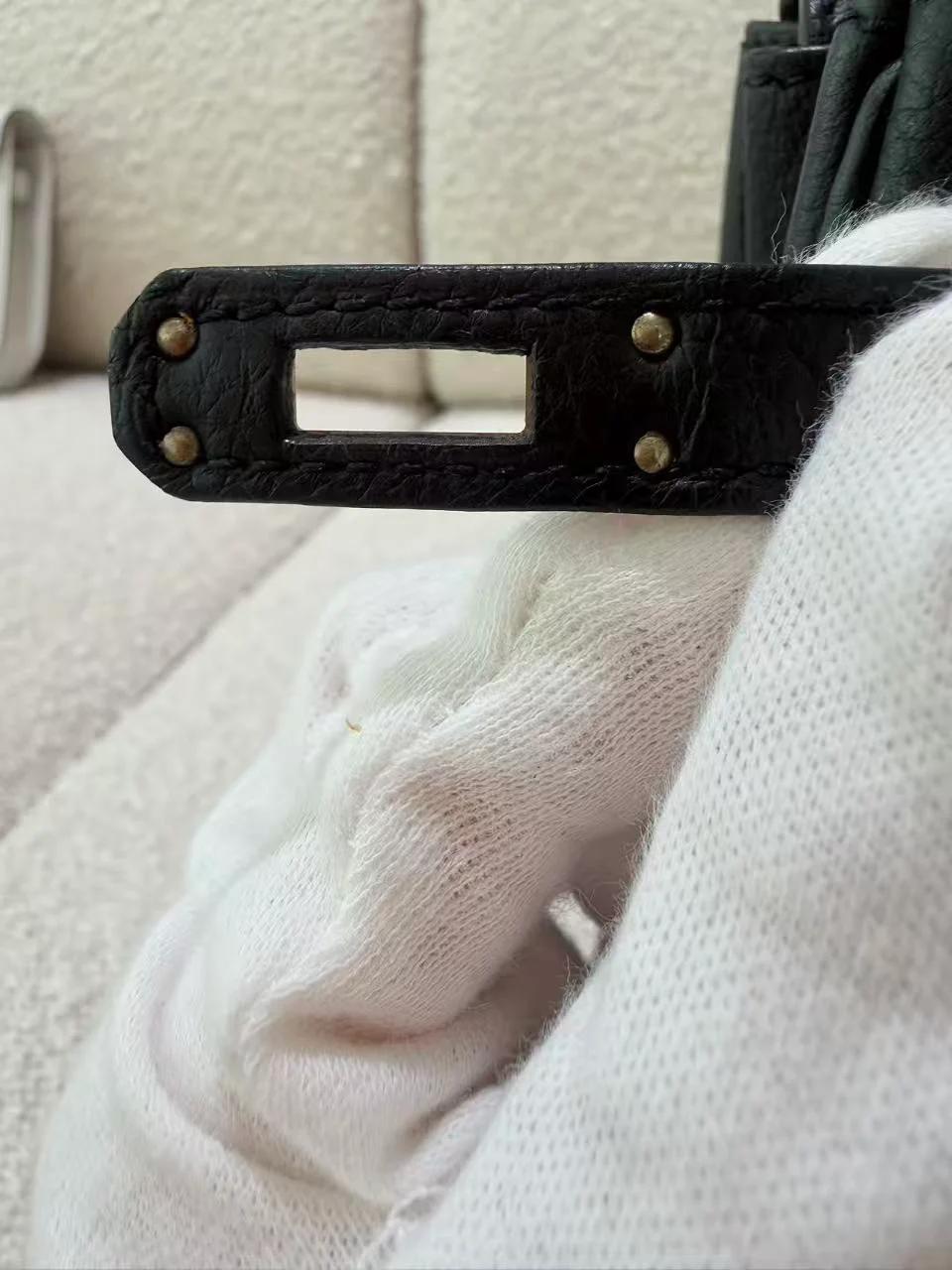 Very Good ( Rank A) HERMÈS Kelly 25 Noir (89) Togo Palladium hardware B (2023) - 21