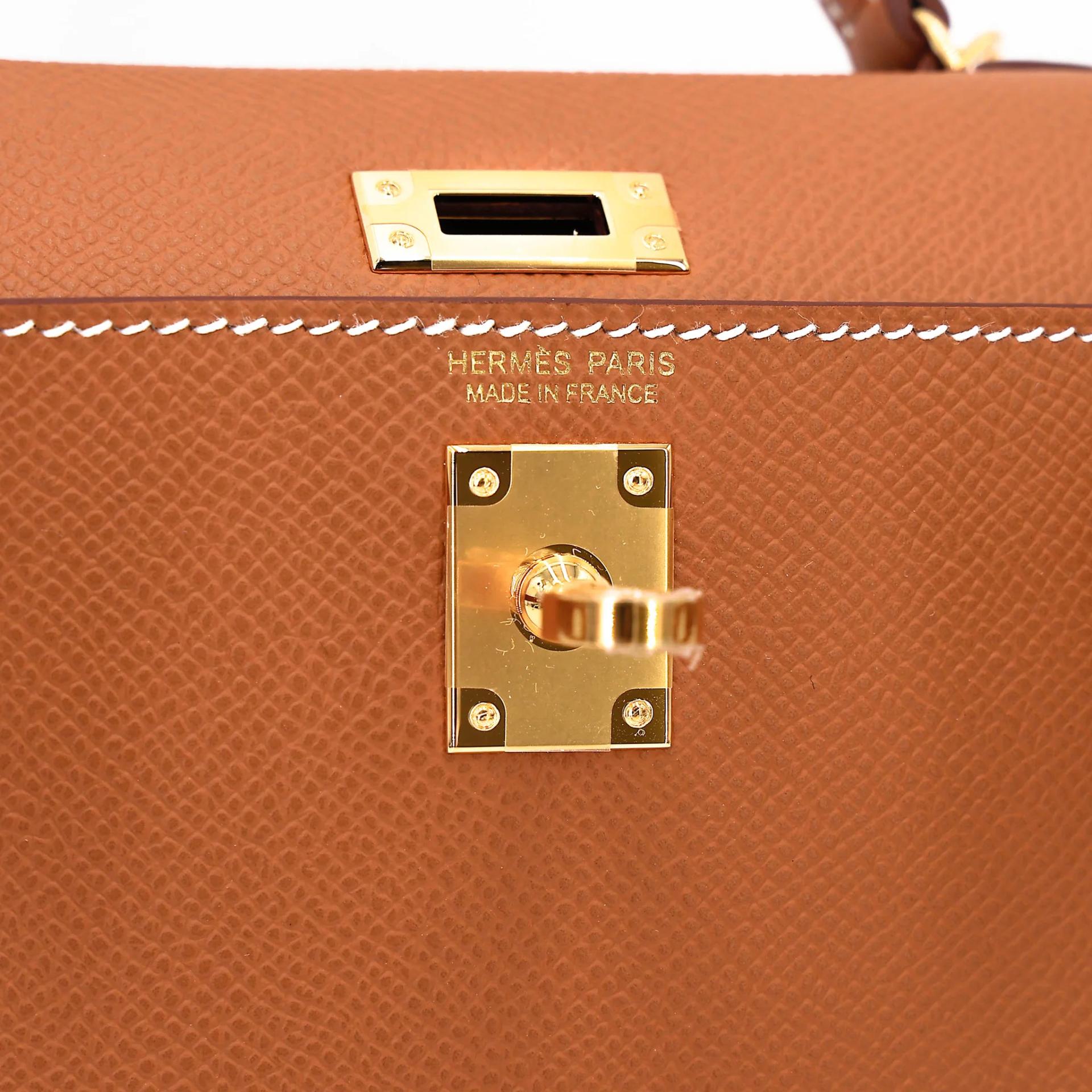 Brand New ( Rank N ) HERMÈS Mini Kelly II Gold (37) Epsom Gold hardware G (2026) - 13