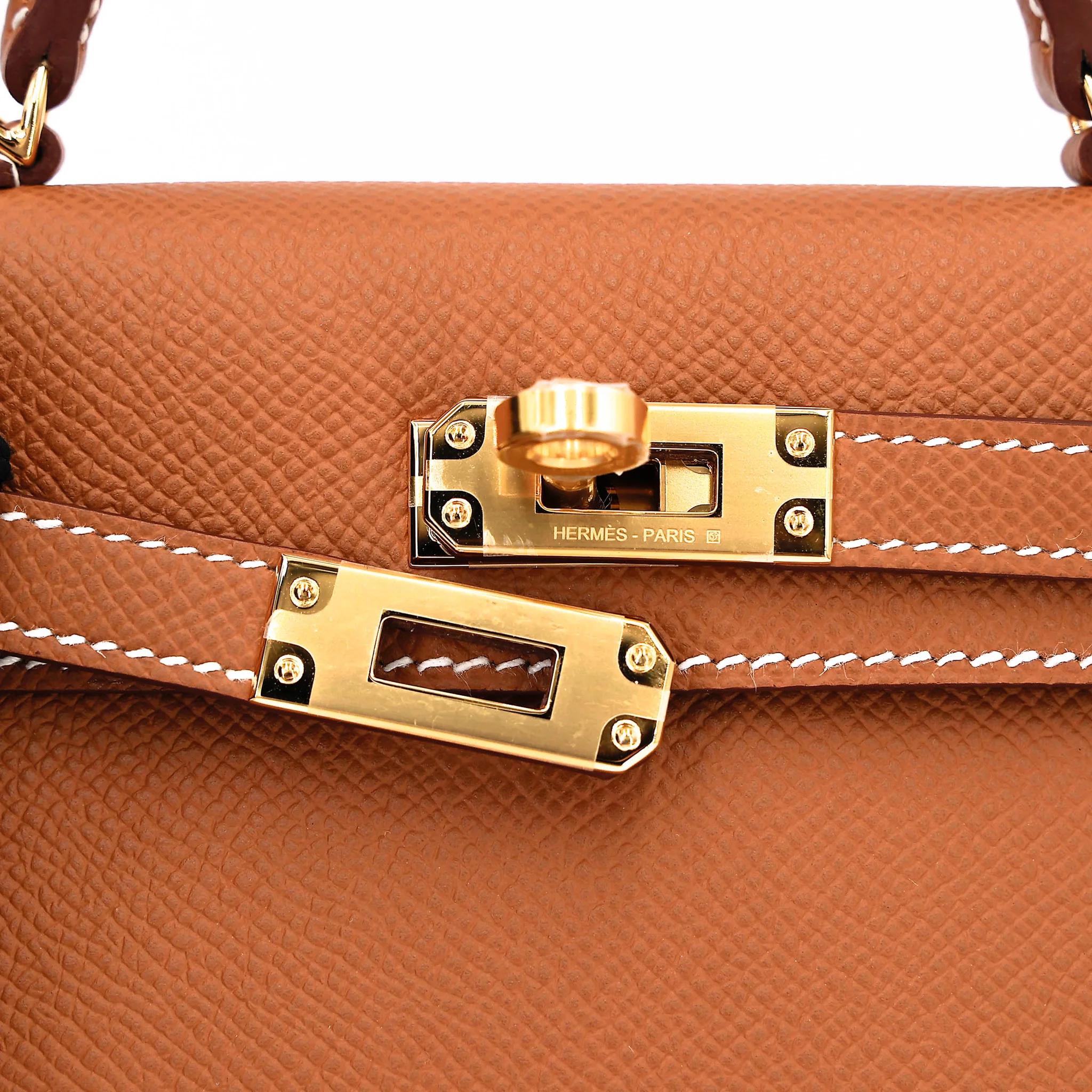 Brand New ( Rank N ) HERMÈS Mini Kelly II Gold (37) Epsom Gold hardware G (2026) - 8