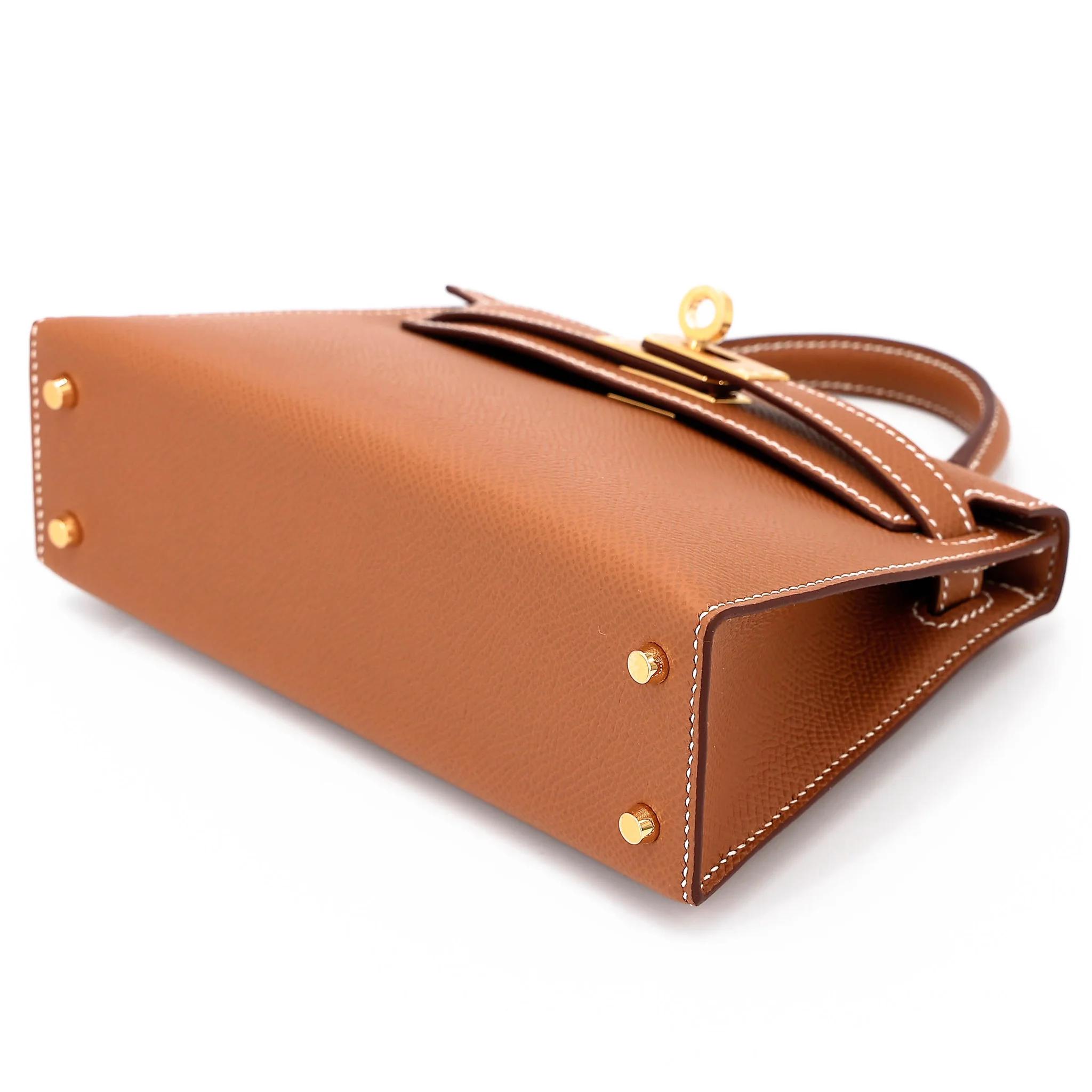 Brand New ( Rank N ) HERMÈS Mini Kelly II Gold (37) Epsom Gold hardware G (2026) - 4