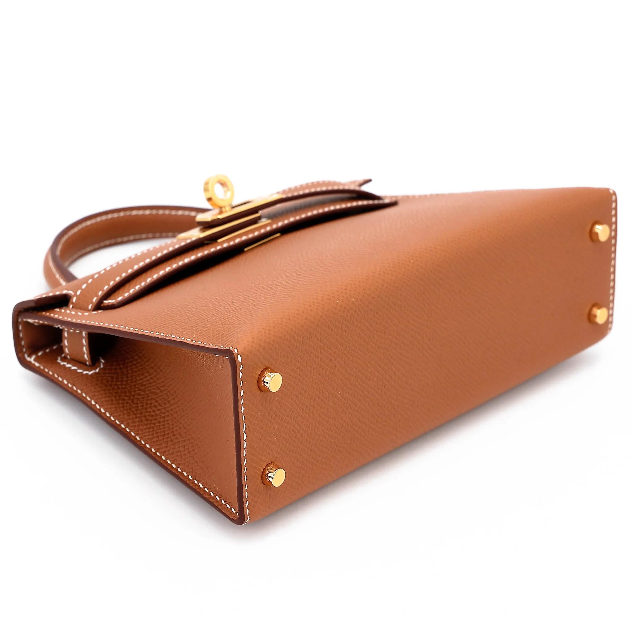 Brand New ( Rank N ) HERMÈS Mini Kelly II Gold (37) Epsom Gold hardware G (2026) - 5