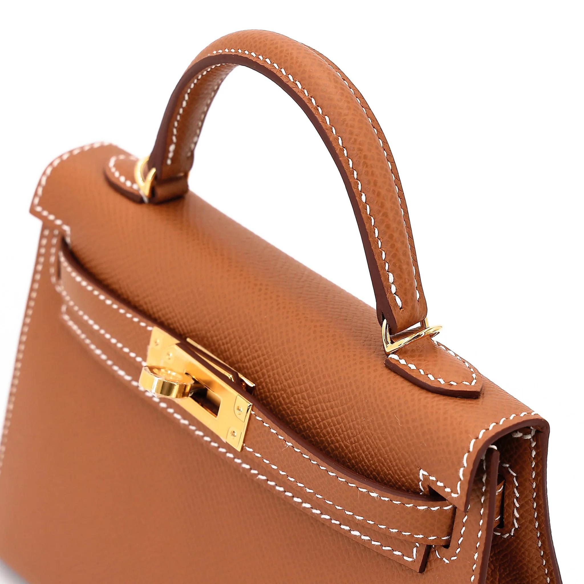 Brand New ( Rank N ) HERMÈS Mini Kelly II Gold (37) Epsom Gold hardware G (2026) - 3