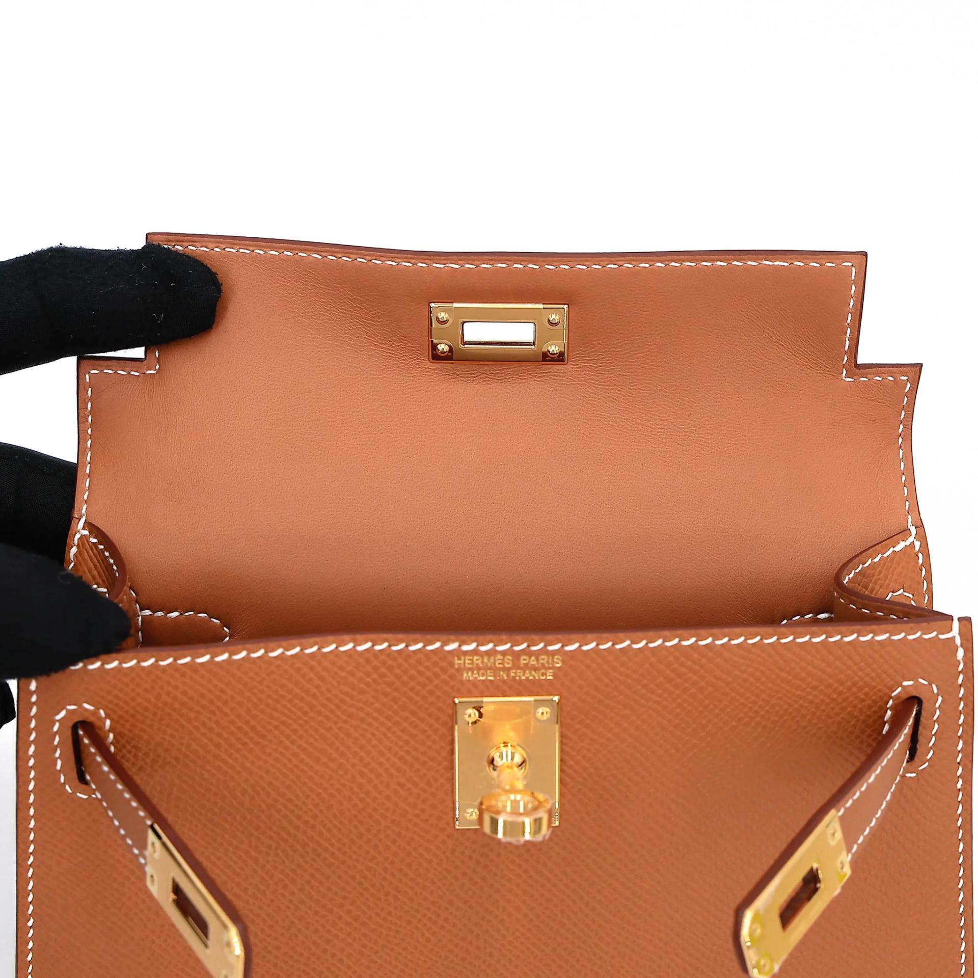 Brand New ( Rank N ) HERMÈS Mini Kelly II Gold (37) Epsom Gold hardware G (2026) - 12