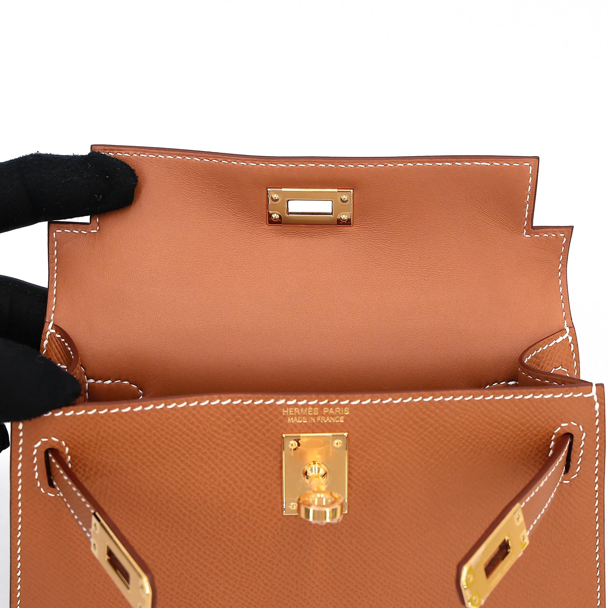 Brand New ( Rank N ) HERMÈS Mini Kelly II Gold (37) Epsom Gold hardware G (2026) - 12