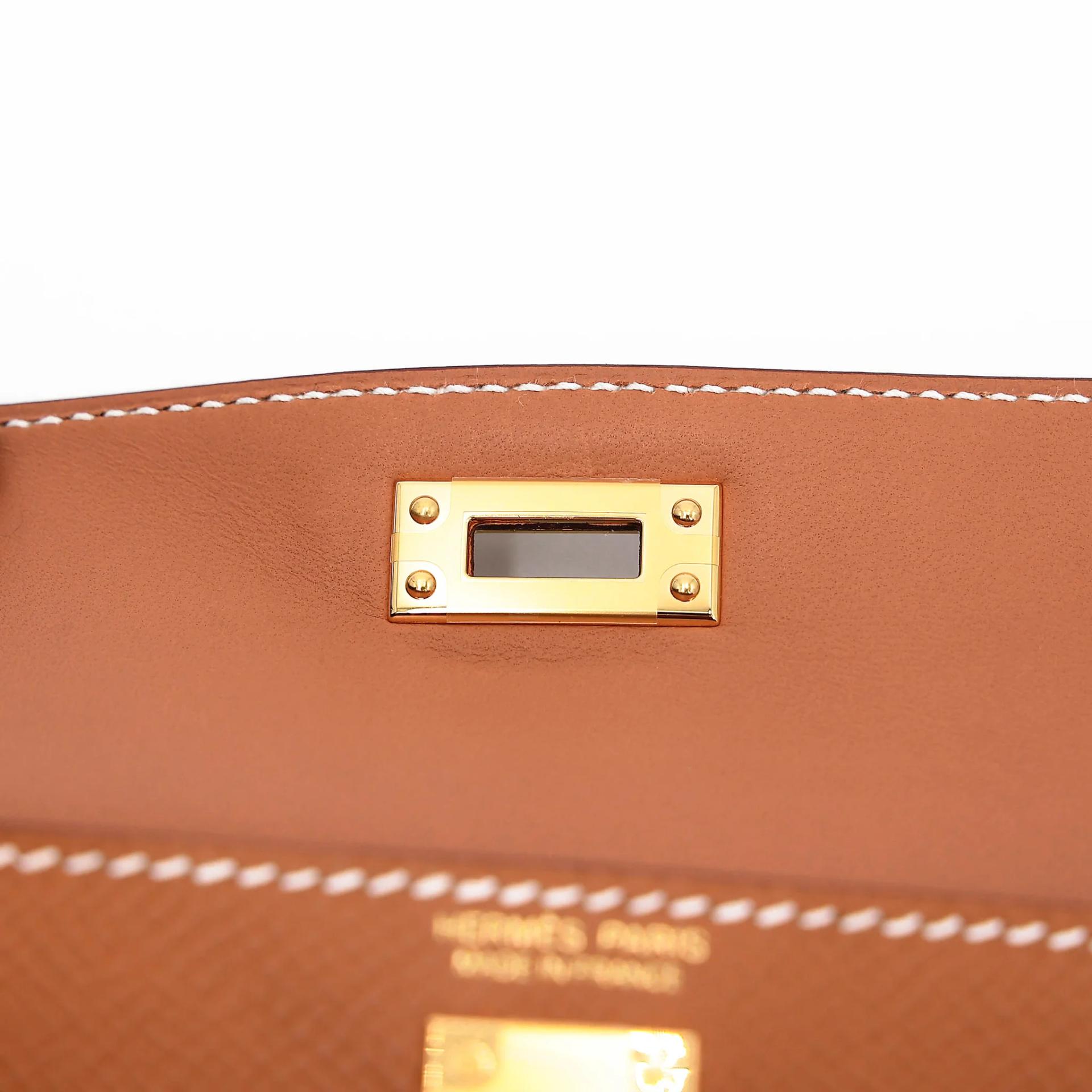 Brand New ( Rank N ) HERMÈS Mini Kelly II Gold (37) Epsom Gold hardware G (2026) - 11