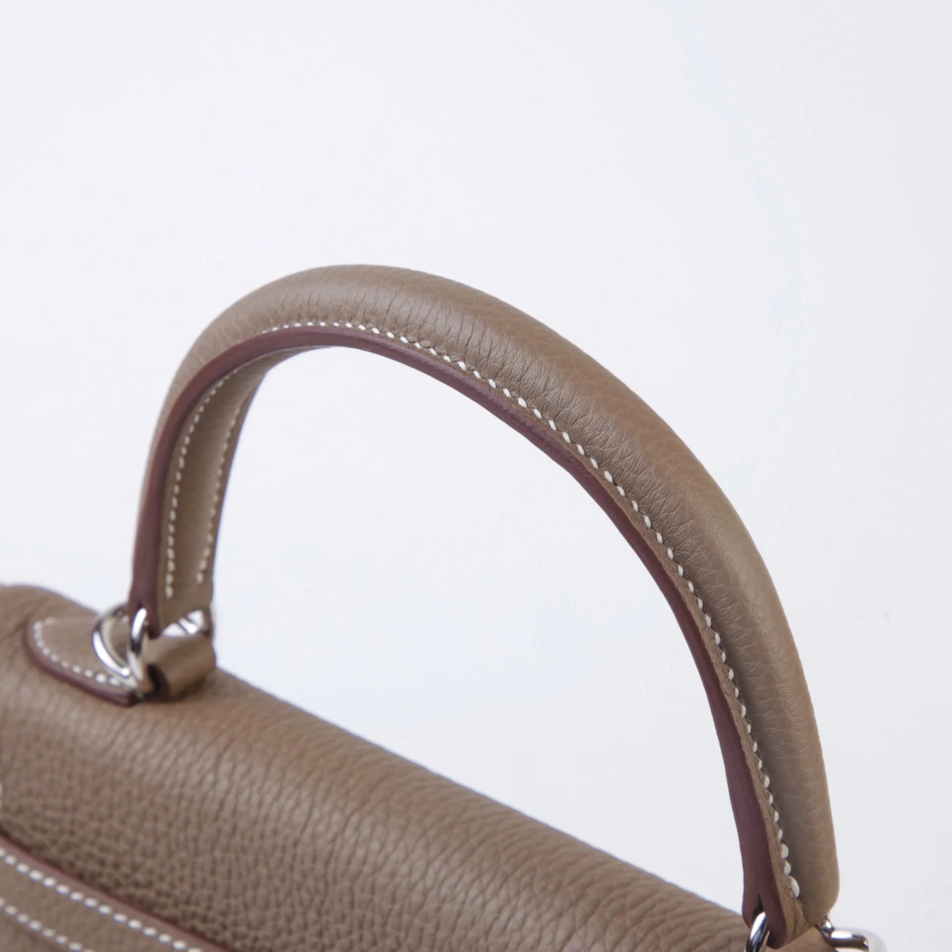 Unused ( Rank NS ) HERMÈS Kelly 25 Etoupe (18) Togo Palladium hardware W (2024) - 3