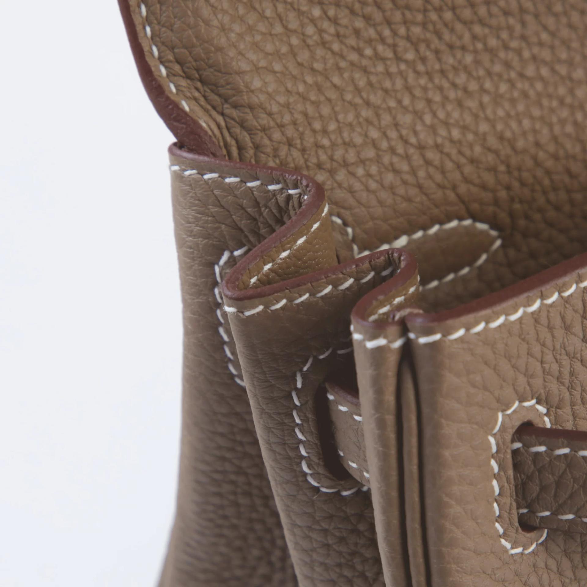 Unused ( Rank NS ) HERMÈS Kelly 25 Etoupe (18) Togo Palladium hardware W (2024) - 12
