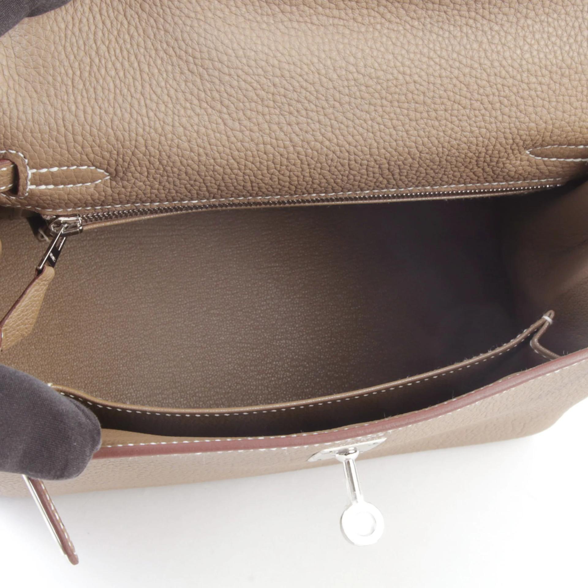 Unused ( Rank NS ) HERMÈS Kelly 25 Etoupe (18) Togo Palladium hardware W (2024) - 10